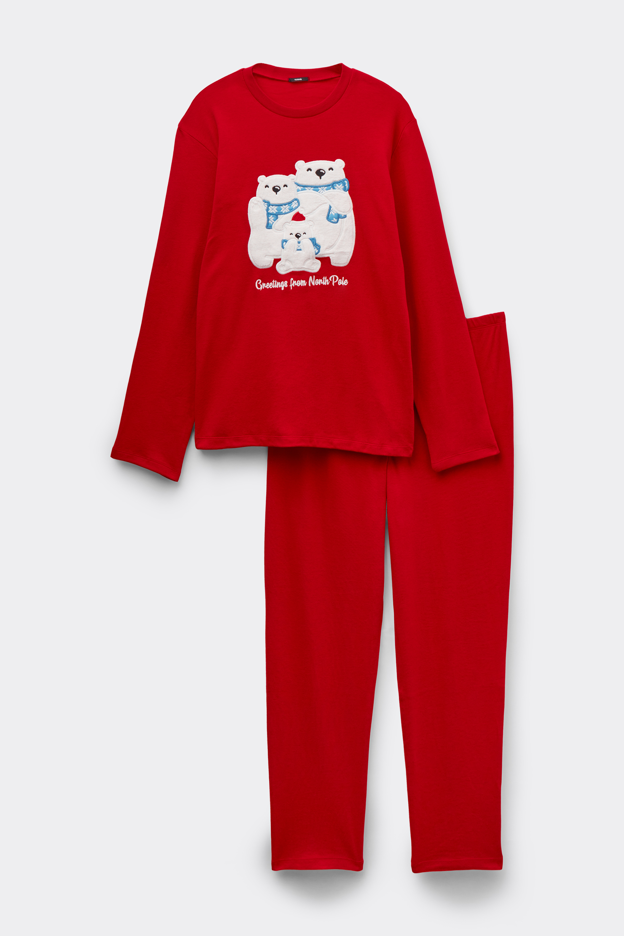 Long Heavy Cotton Pyjamas with North Pole Patch