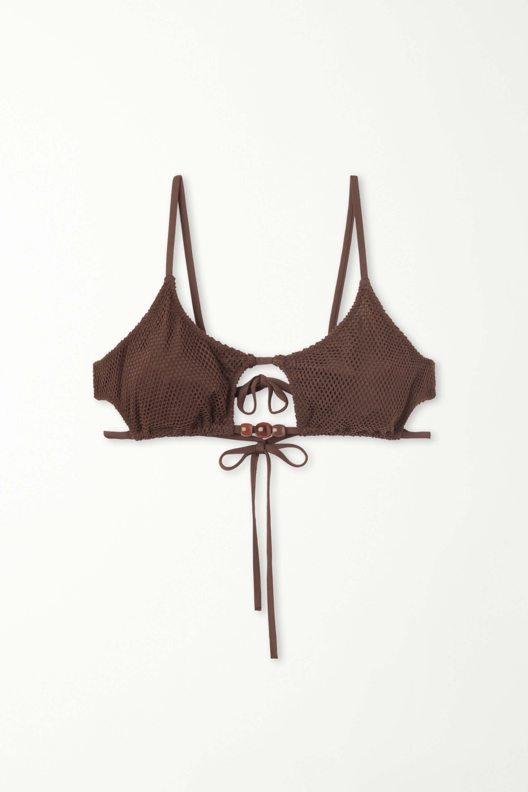 Lanzarote Net Mesh Bikini Top with Cut-Outs