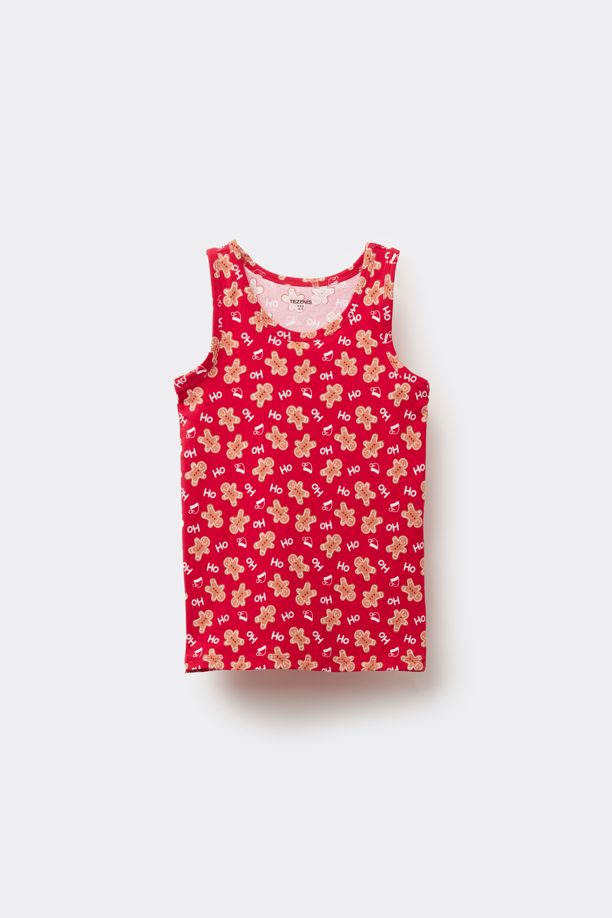 Children's Unisex Christmas Print Cotton Camisole with Wide Shoulder Straps