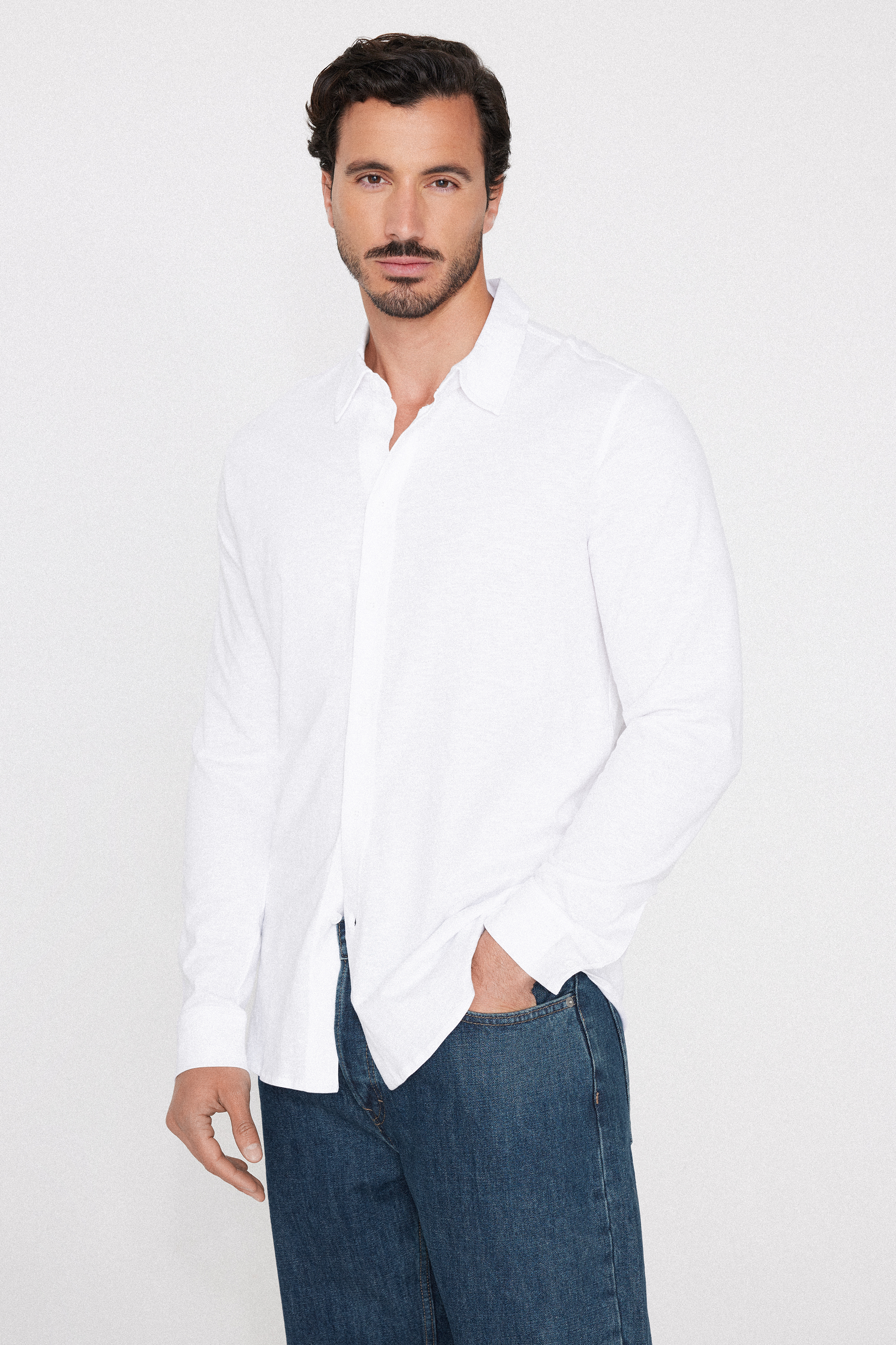 Camicia Maniche Lunghe Cotone Fiammato