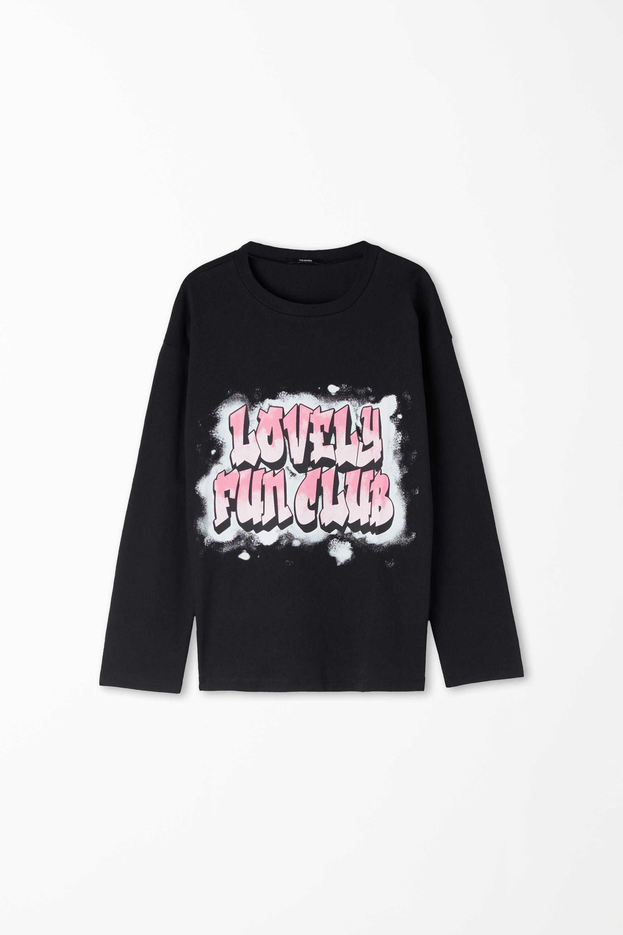 Girls’ Long Sleeve Printed Cotton Top