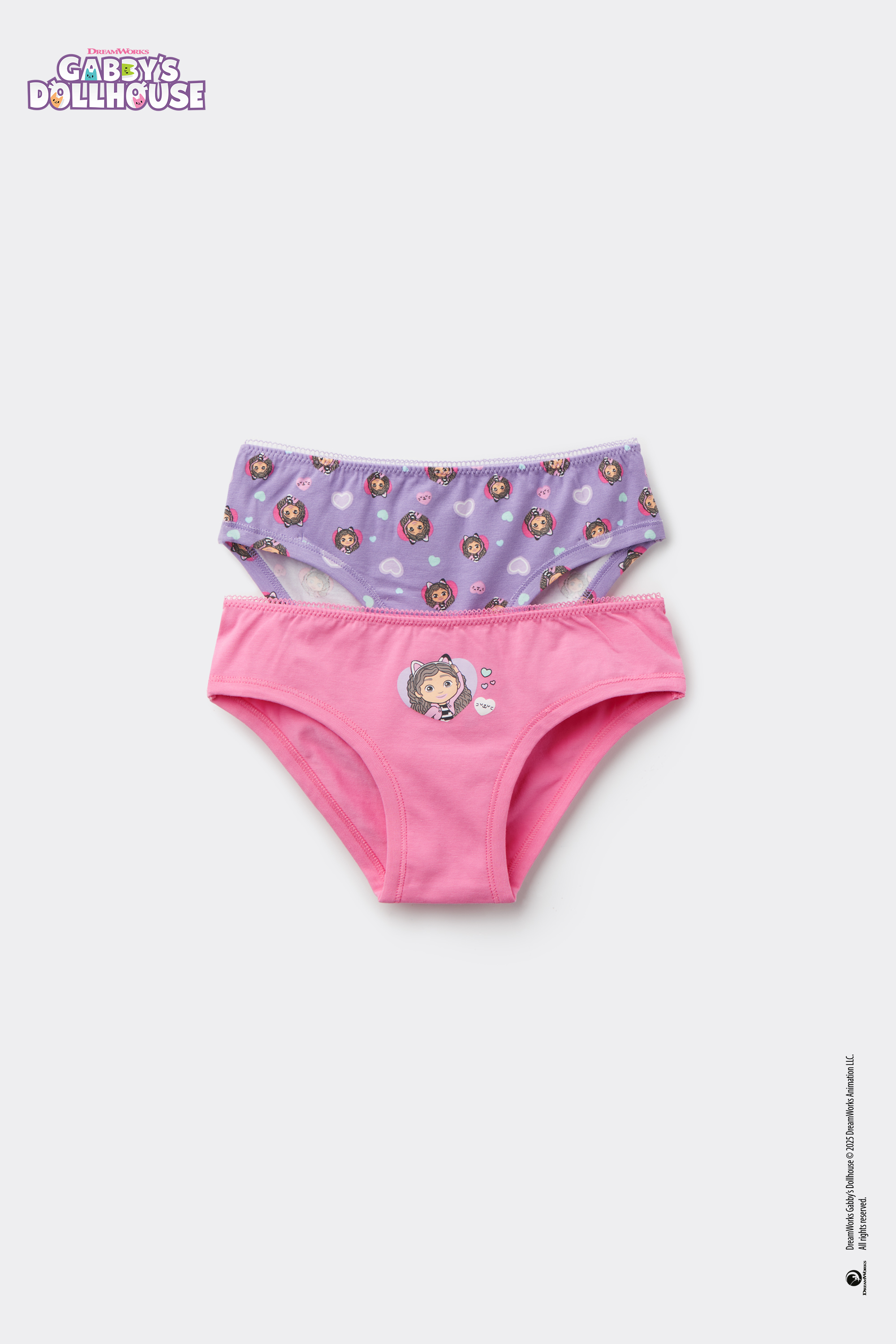 2 Paia Slip Bimba in Cotone Stampa Gabby