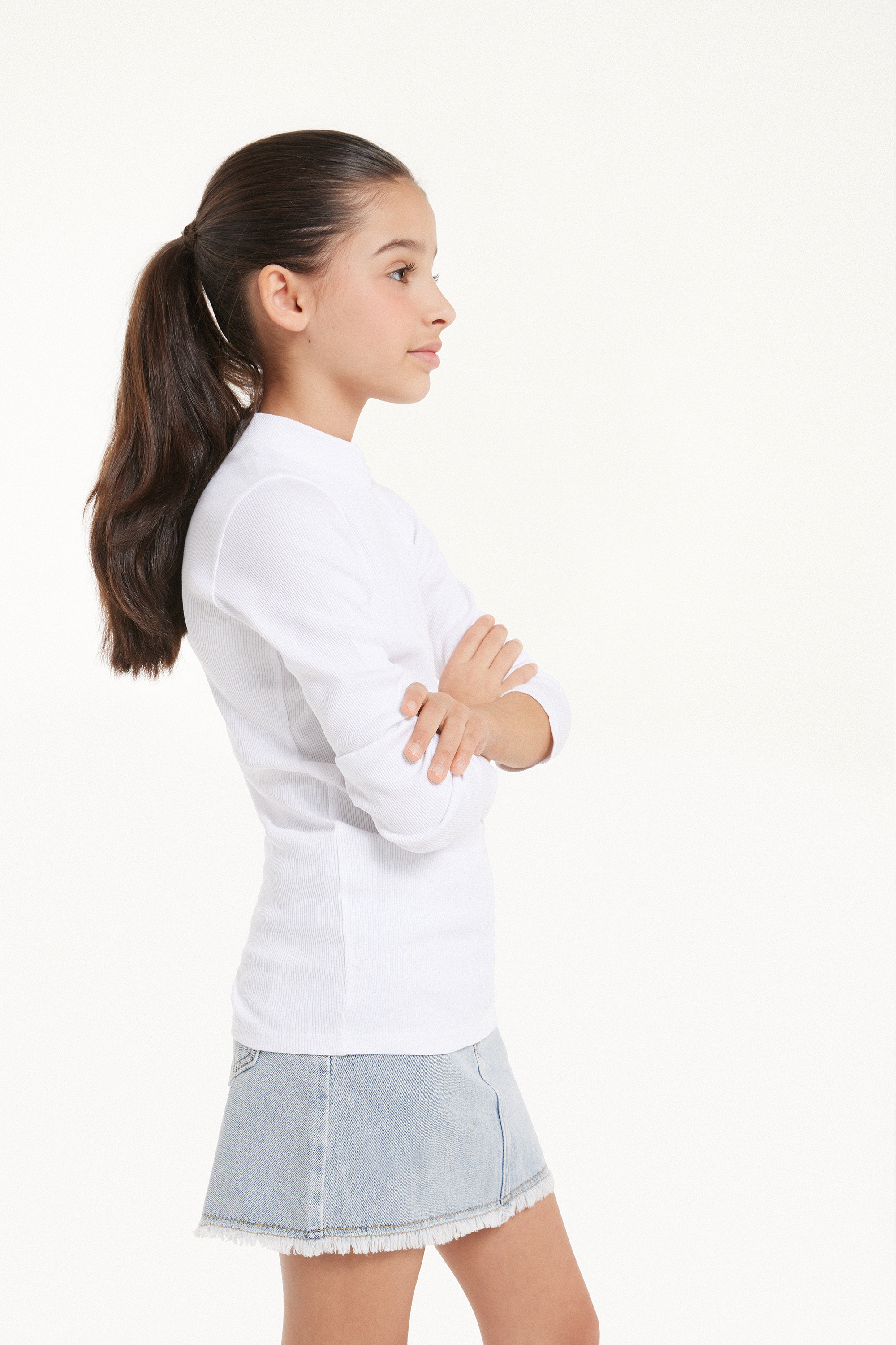 Kids' Unisex Long-Sleeved Ribbed Turtleneck Top