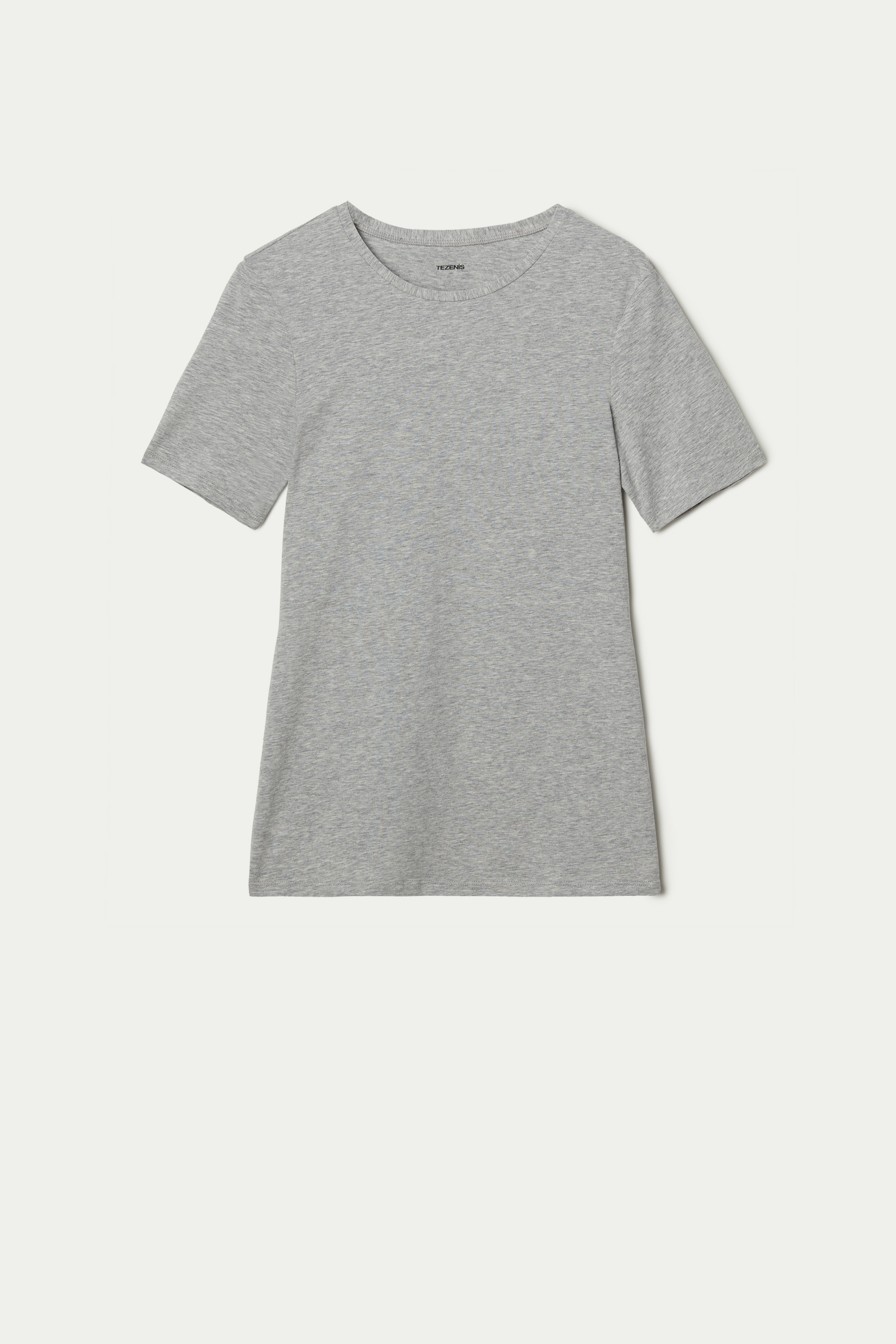 T-Shirt Ras de Cou en Coton Élastique