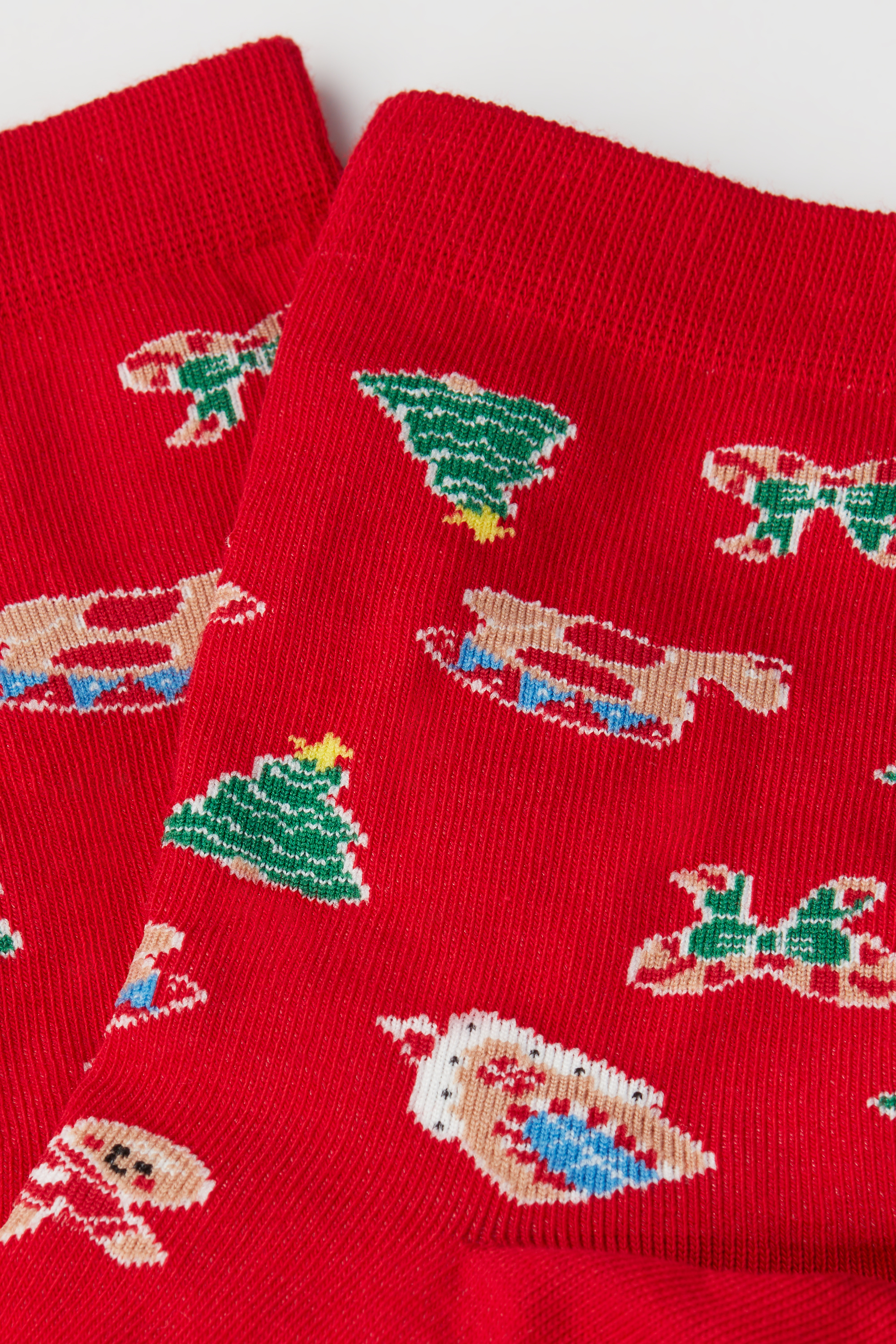 Chaussettes Courtes en Coton Imprimé Noël Femme
