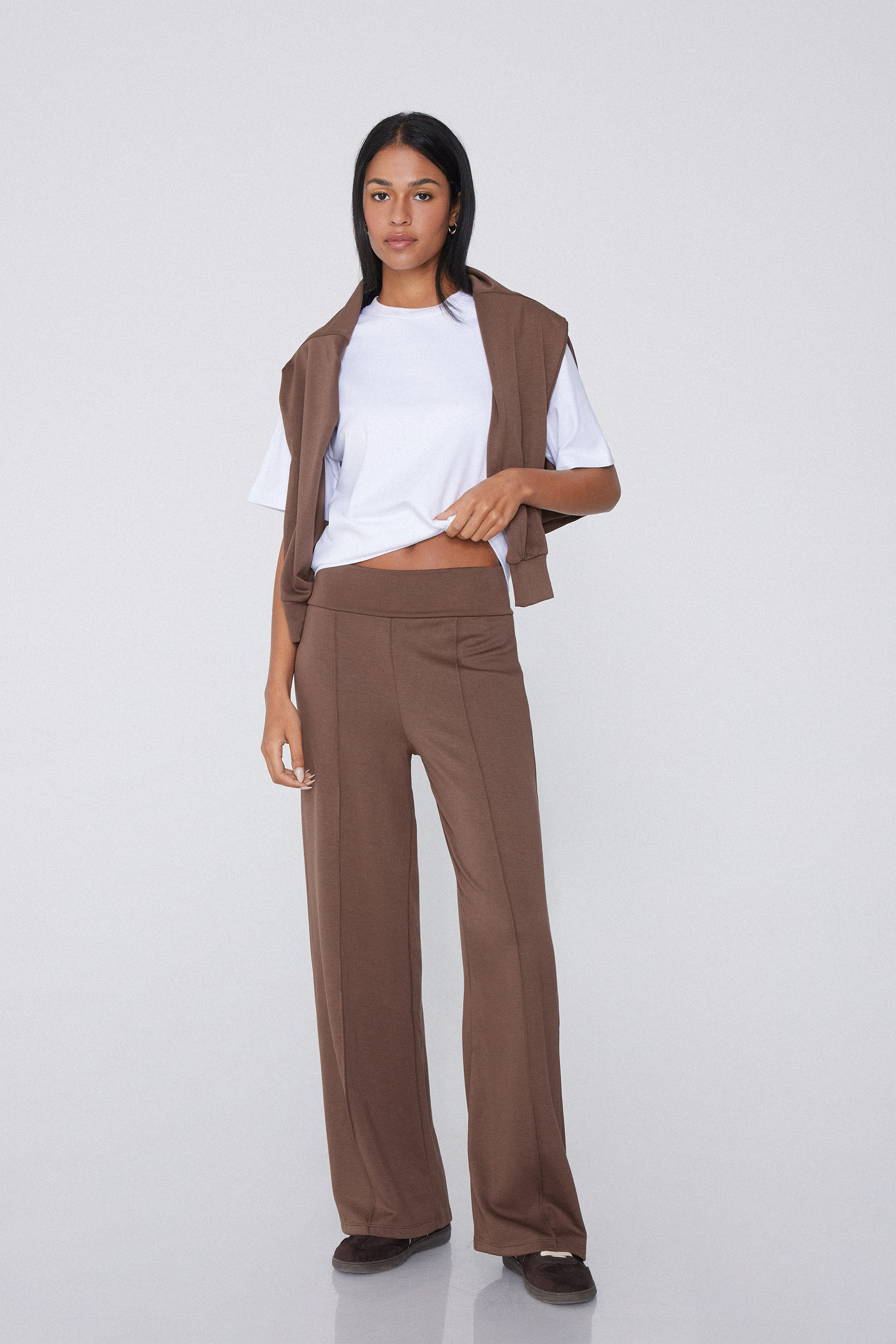 Thick Soft Touch Fleece Palazzo Trousers