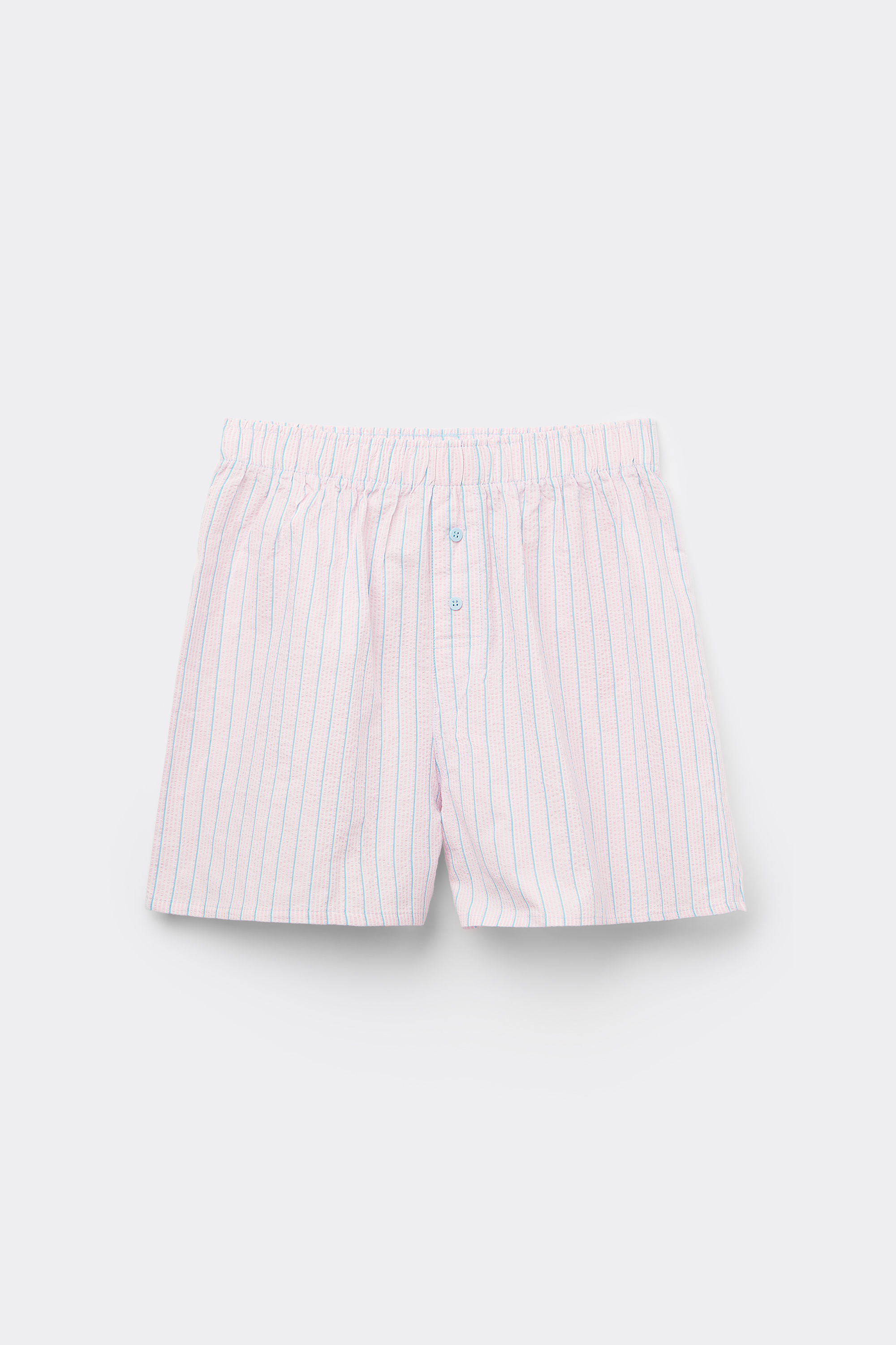 Crinkle Print Cotton Canvas Shorts