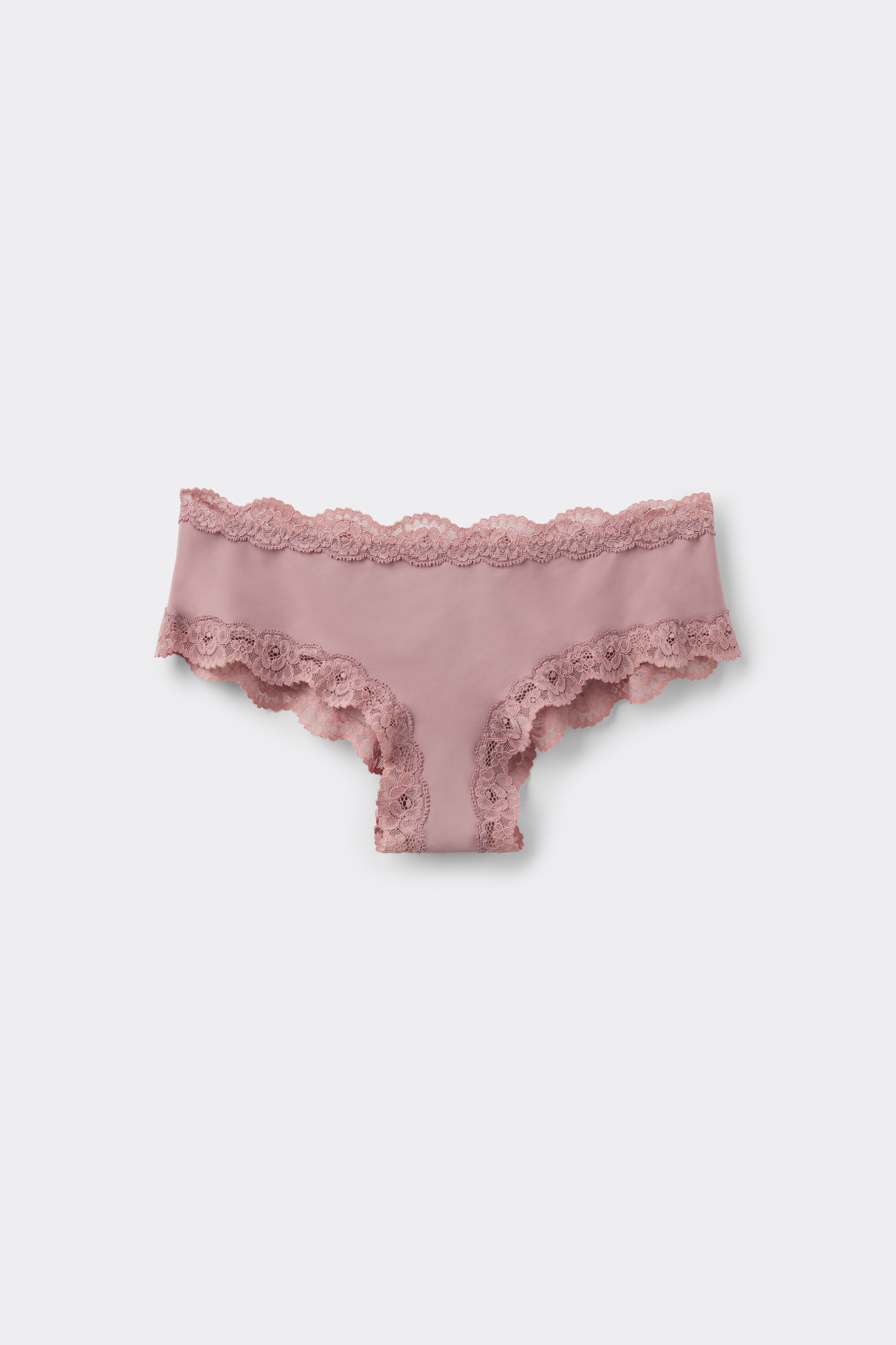 Brazilian-Culotte aus recycelter Mikrofaser und Spitze