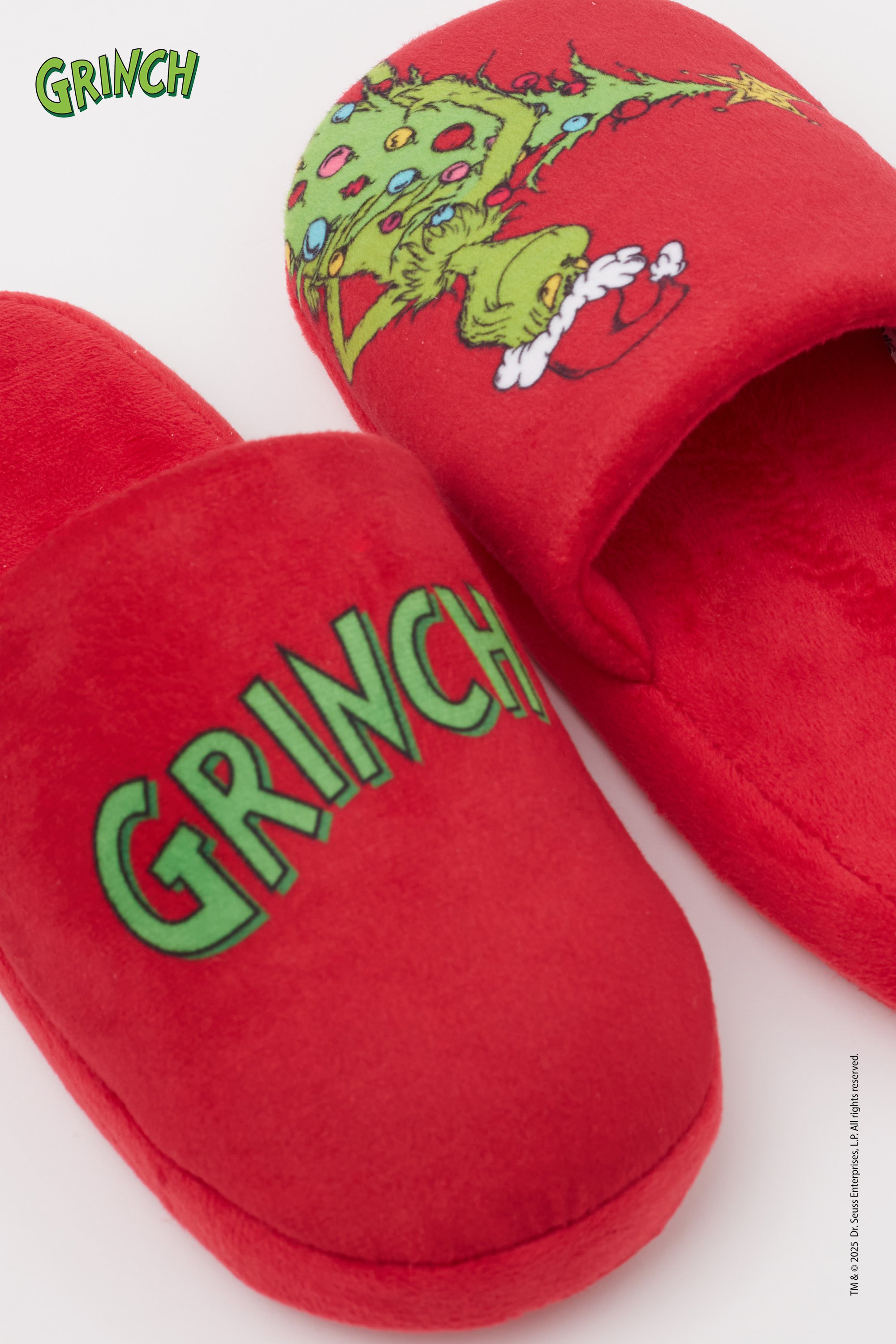 Unisex Kids Grinch Print Slippers
