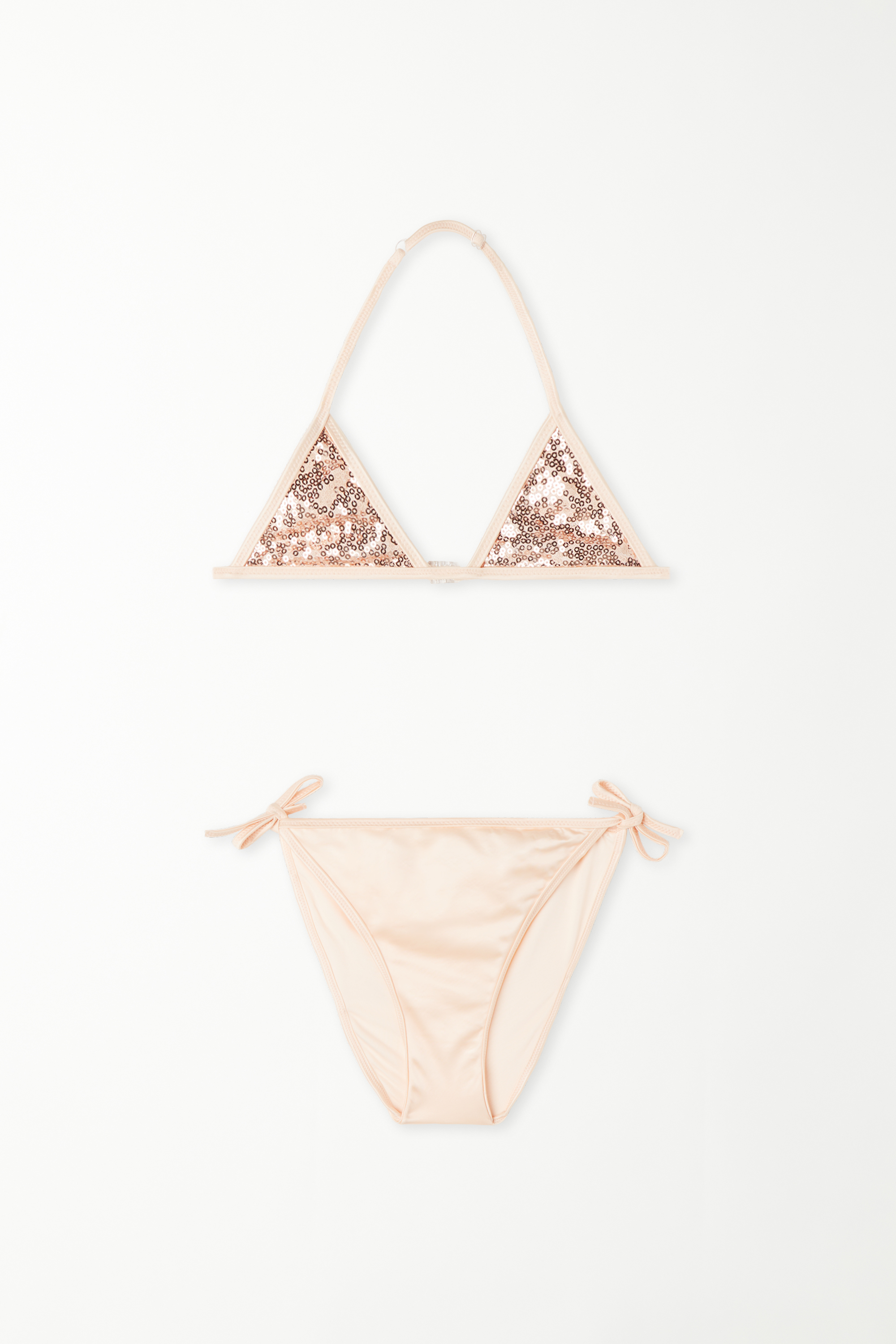 Girls’ Sequinned Triangle Bikini Top