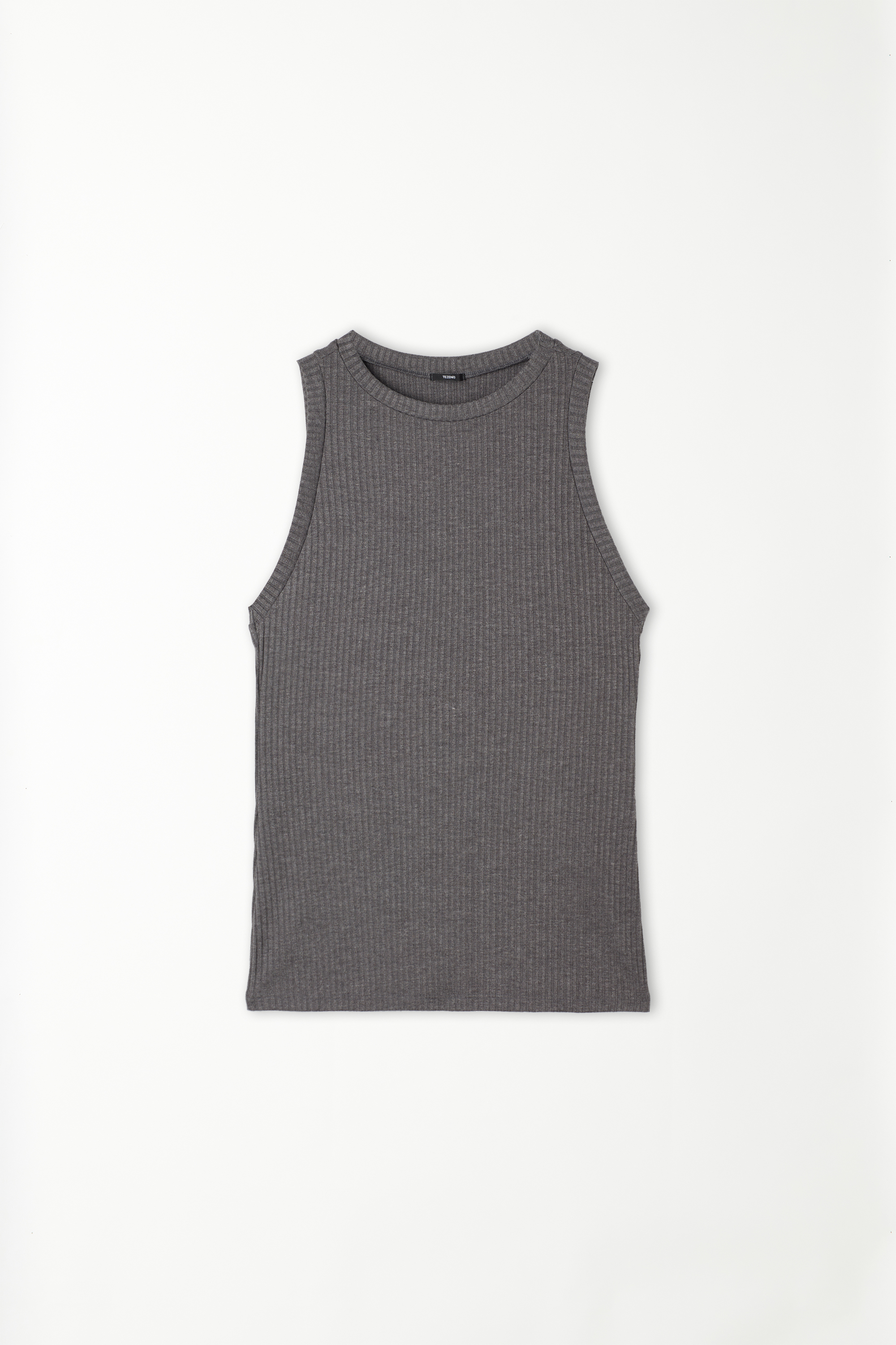 Ribbed Vest Top with Wide Shoulder Straps