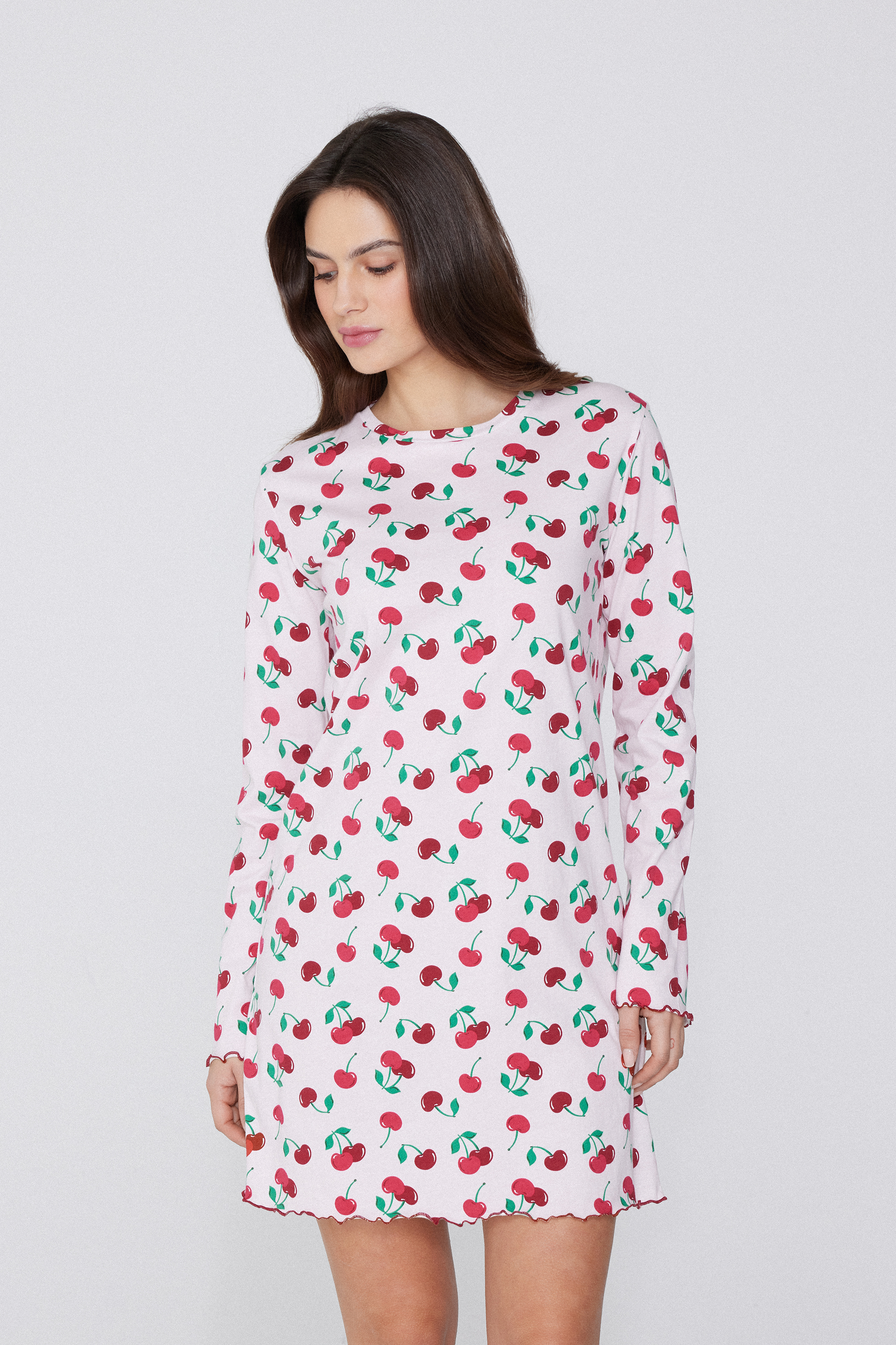 Cherry Print Cotton Nightdress