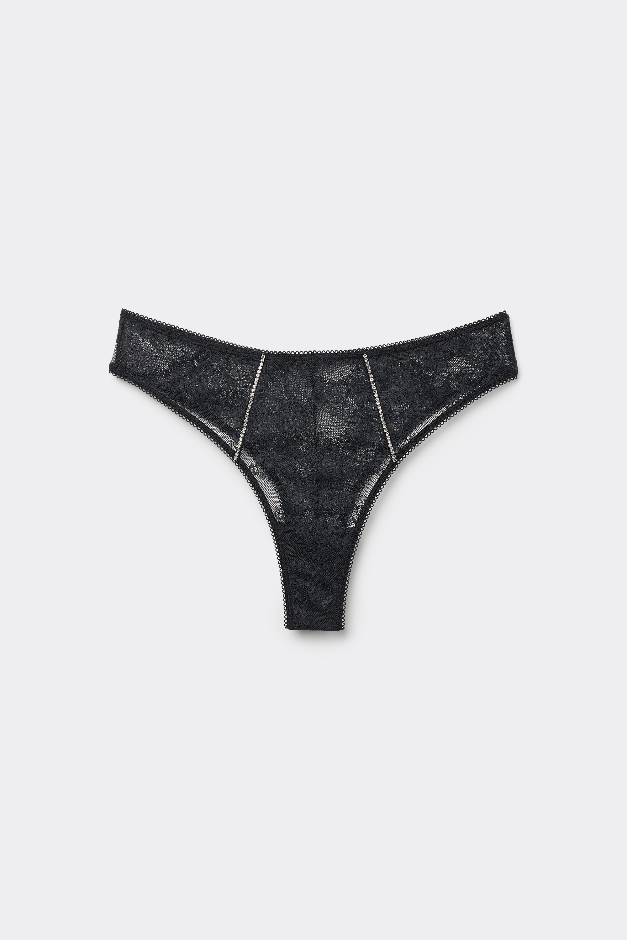 Shiny Delight Lace and Rhinestone Brazilian Briefs