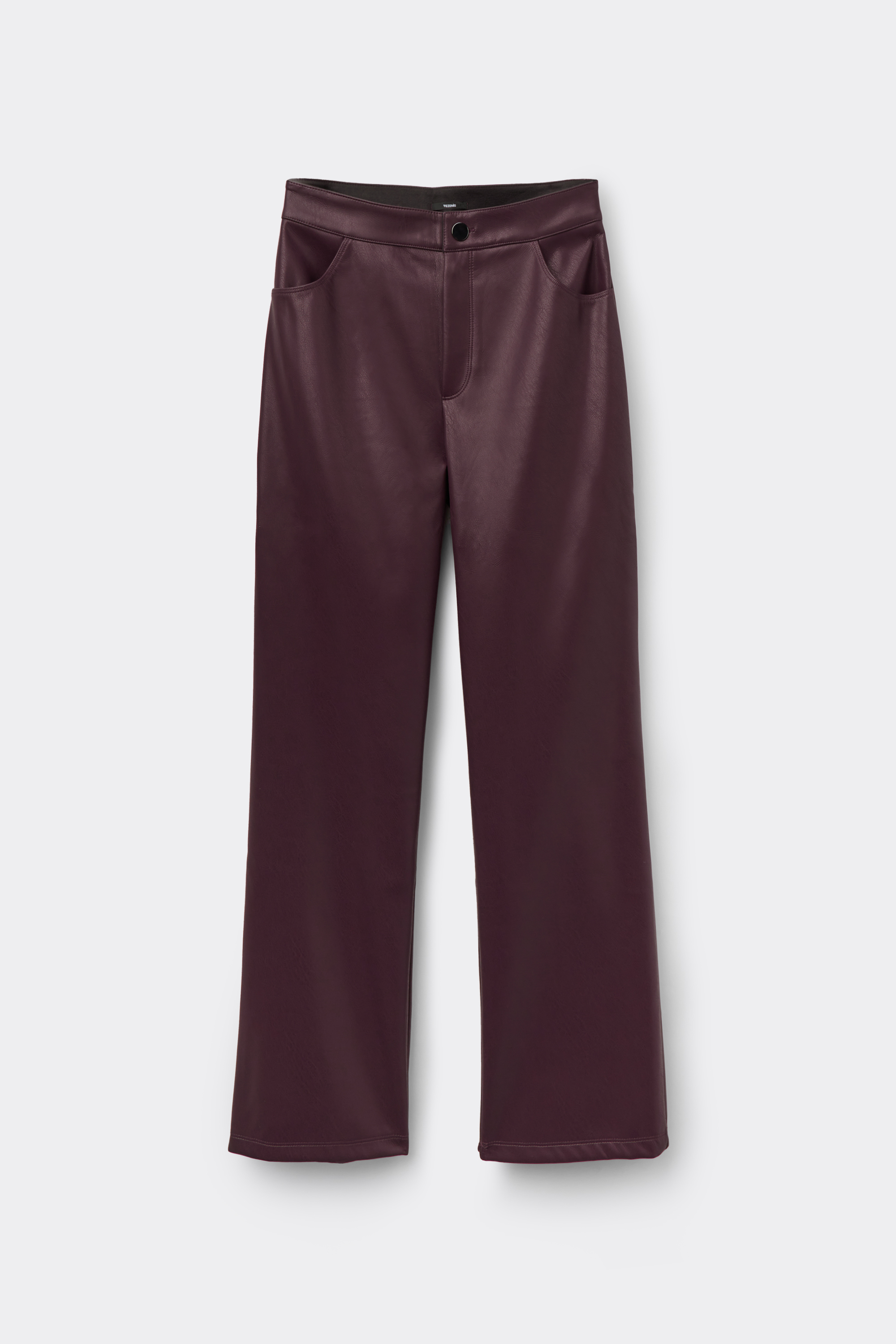 Pantaloni Lunghi Sigaretta Effetto Pelle