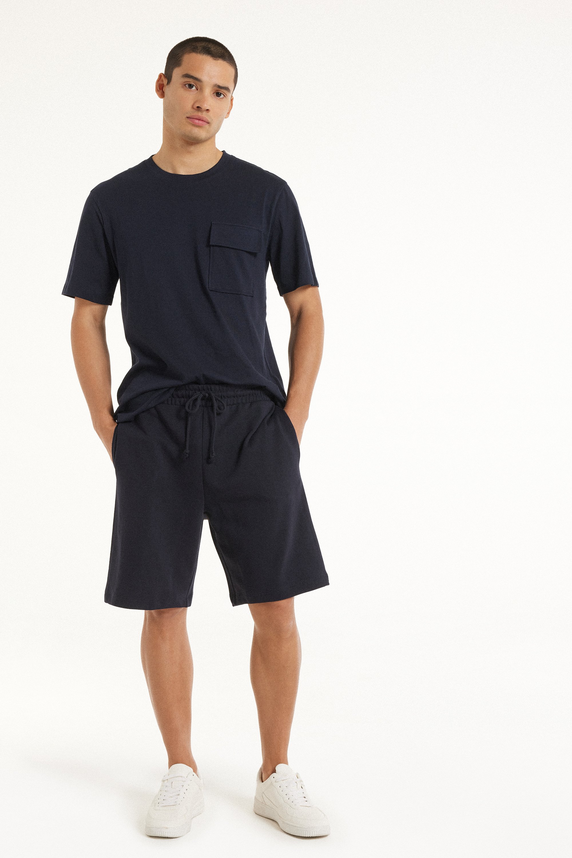 Cotton Fleece Shorts with Pockets
