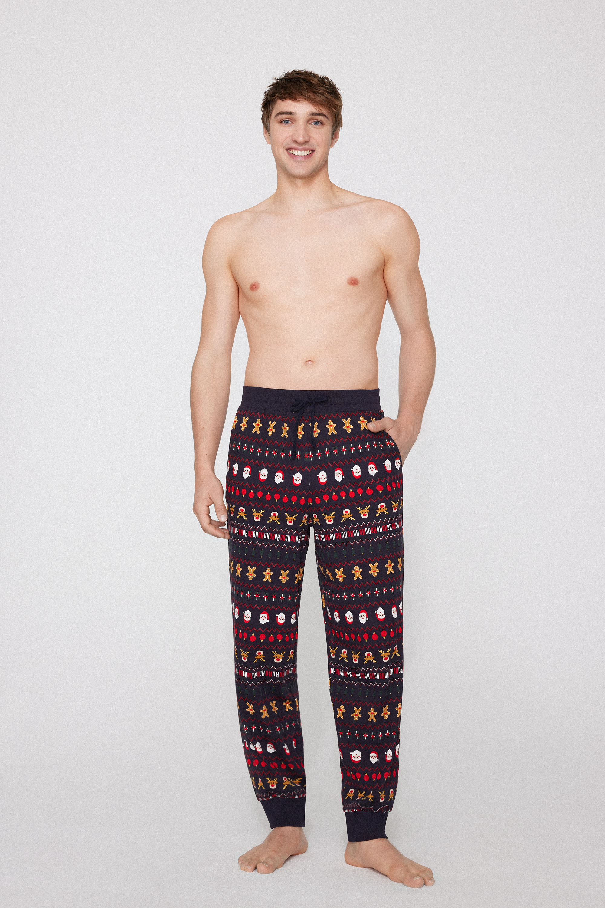 Heavy Printed Cotton Joggers with Pockets