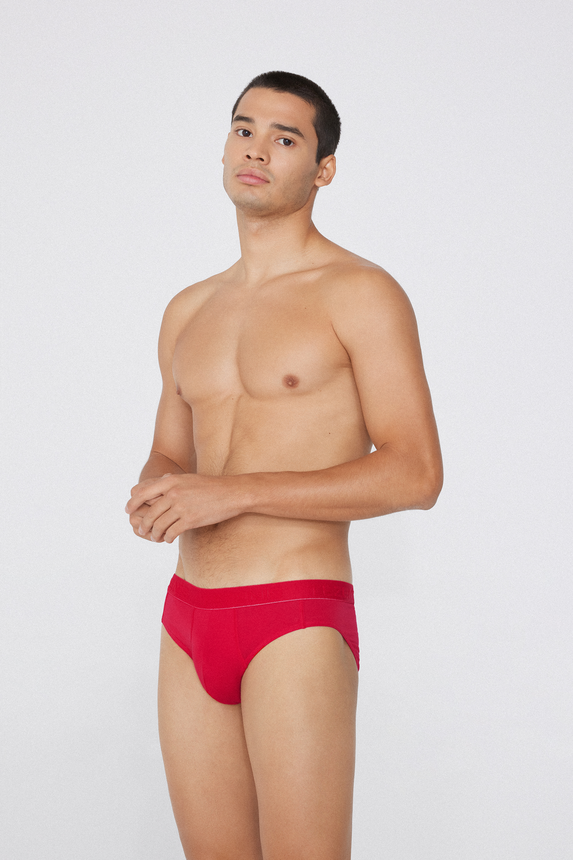 Cotton Logo Briefs with Contrasting Trim