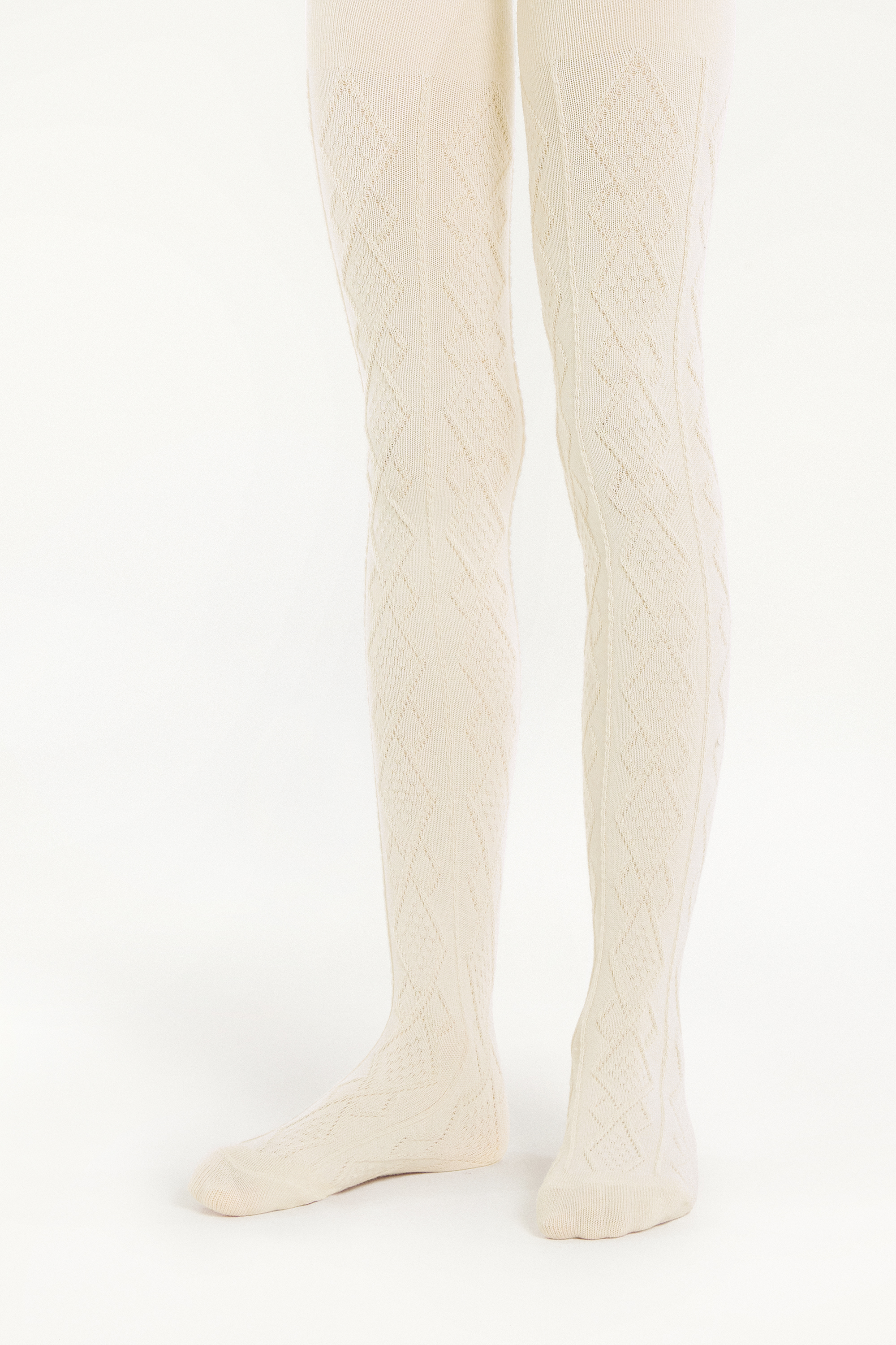 Girls’ Diamond Cotton Tights