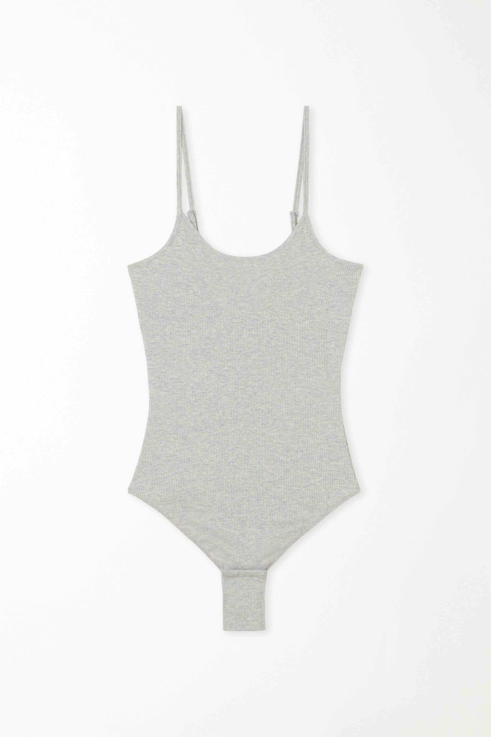 Ribbed Cotton Body with Thin Shoulder Straps