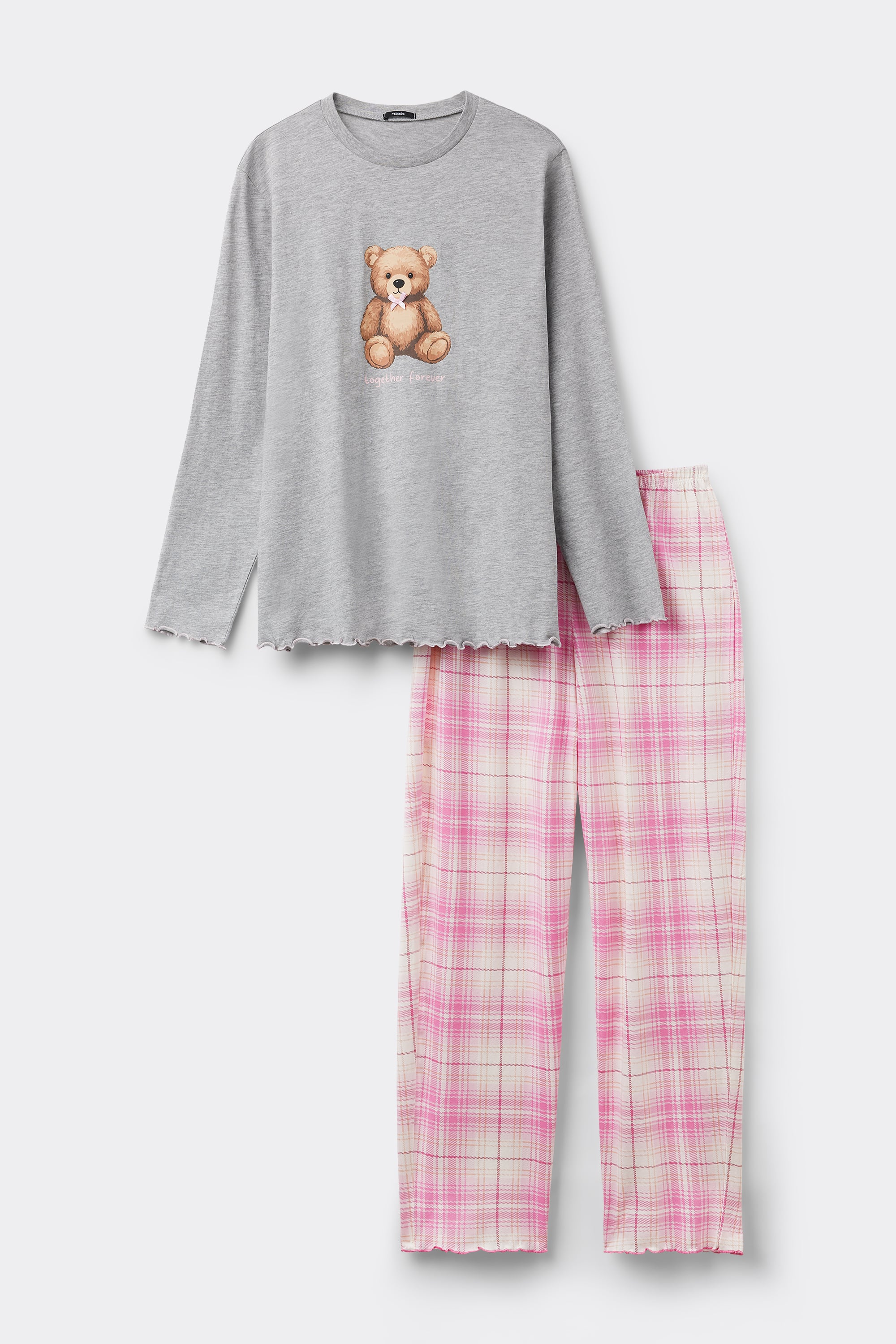 Pijama Comprido Algod&atilde;o Estampado Teddy