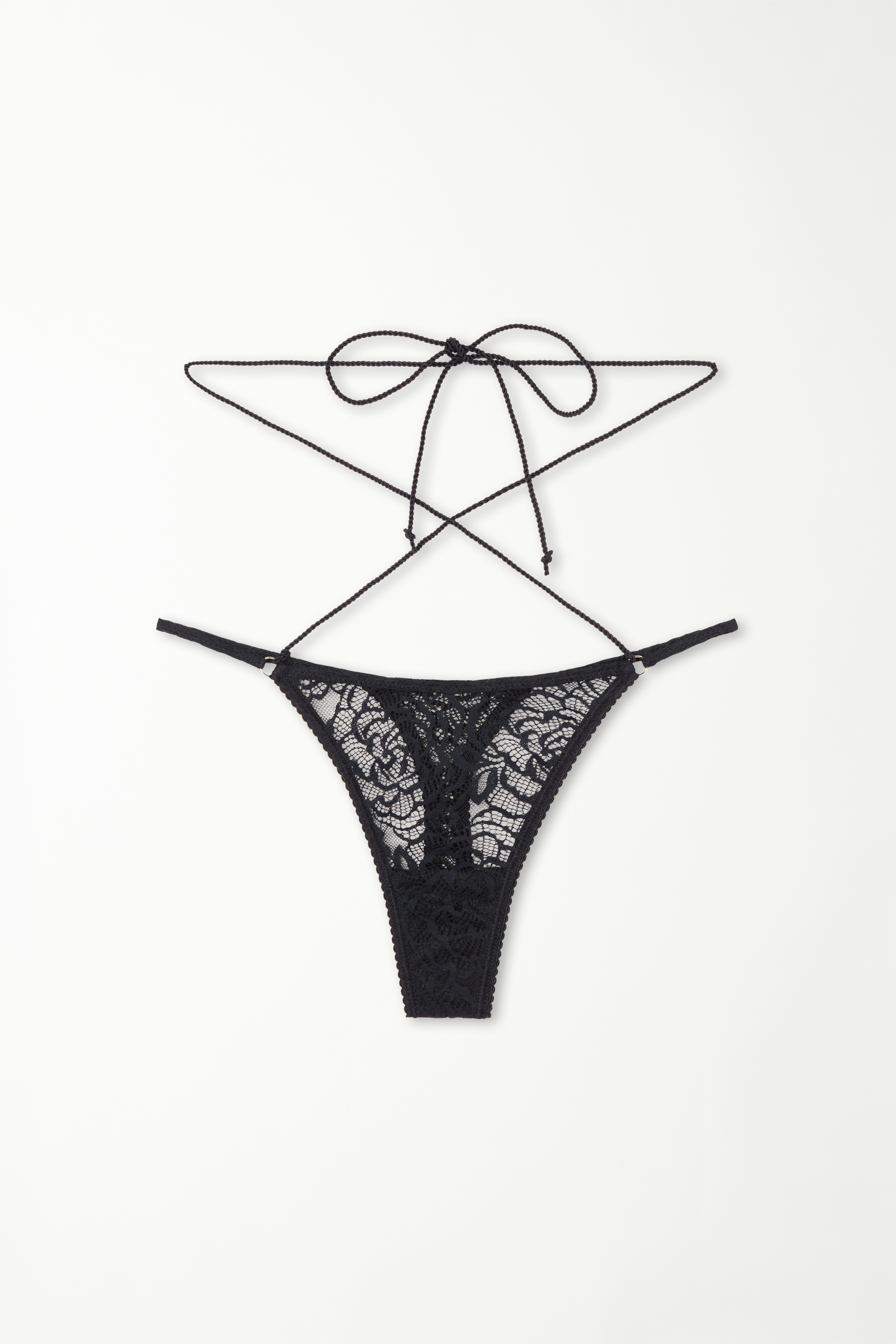 Midnight Lace High-Cut String Thong