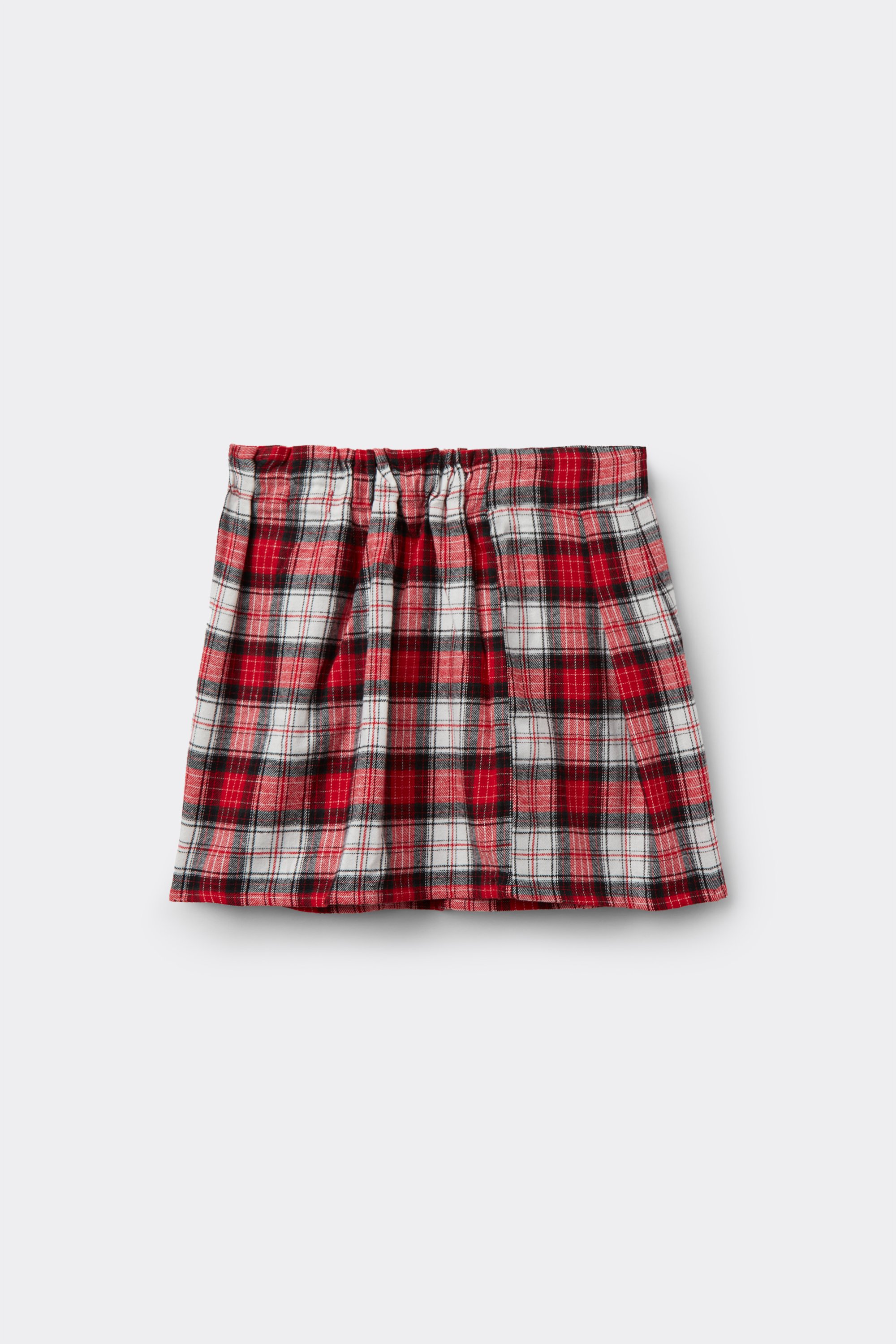 Jupe Plissée en Flanelle Écossaise