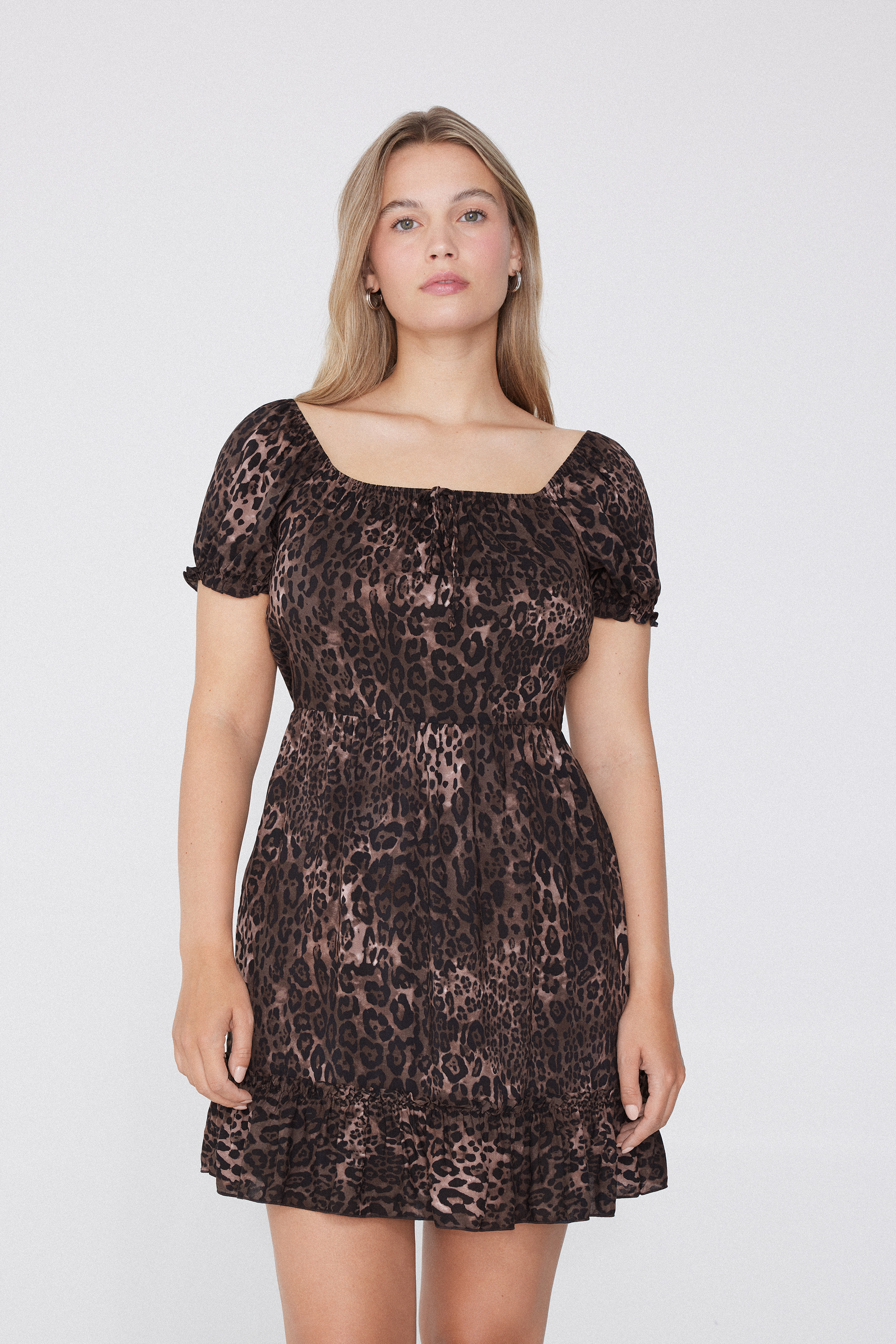 Half Sleeve Viscose Fabric Mini Dress
