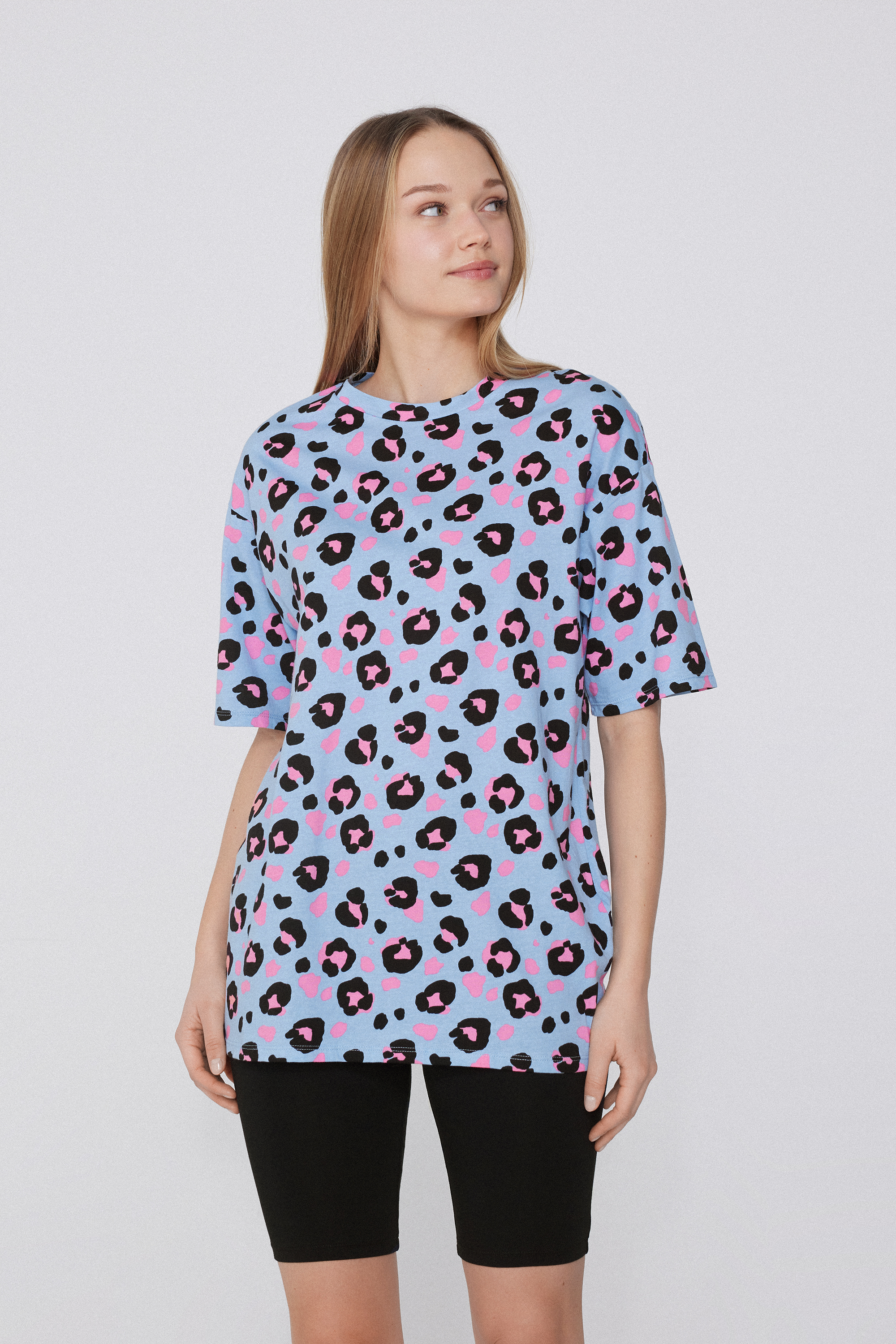 Spotted Print Half Sleeve Short Cotton Pajamas