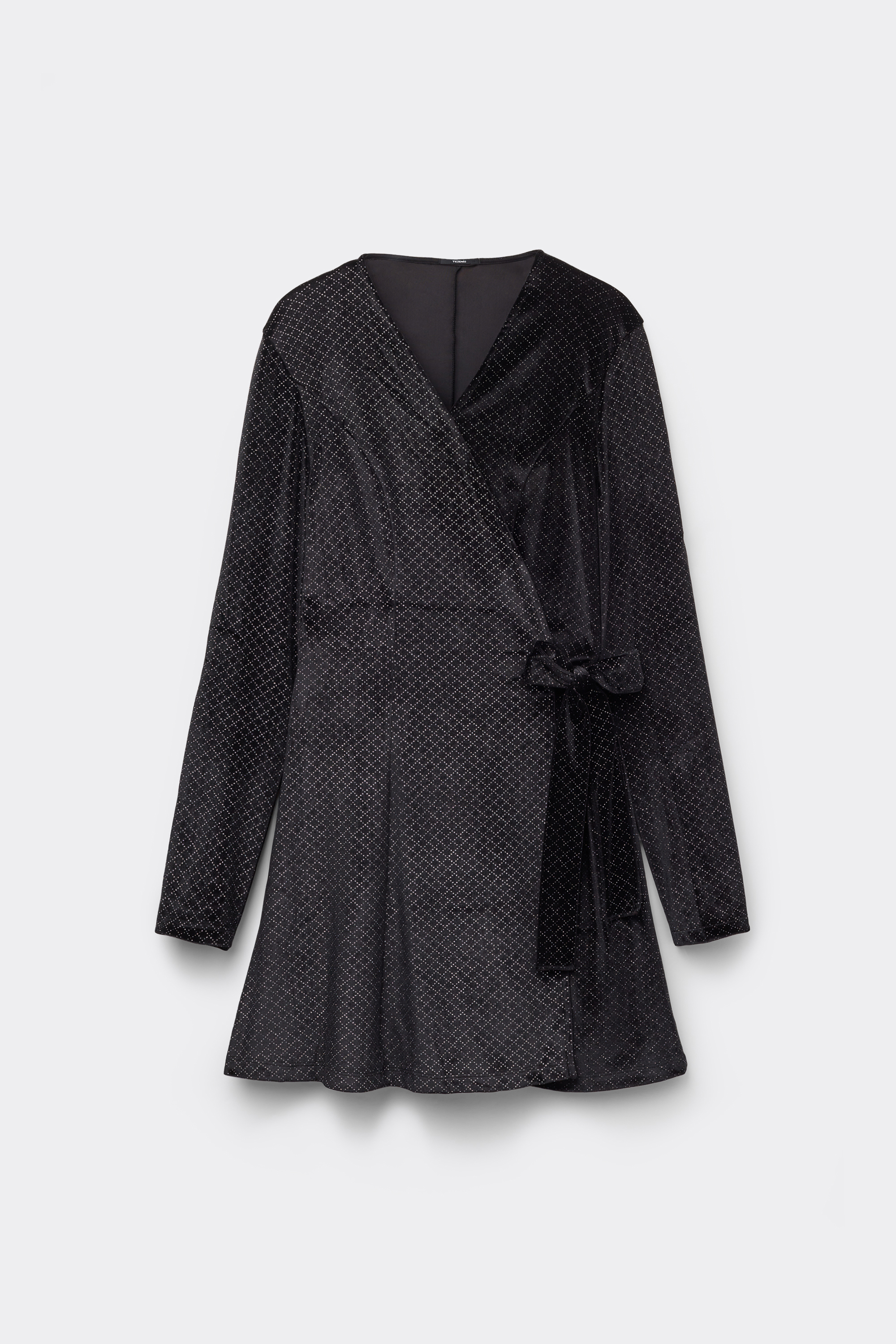 Glitter Diamond Velvet Wrap Dress