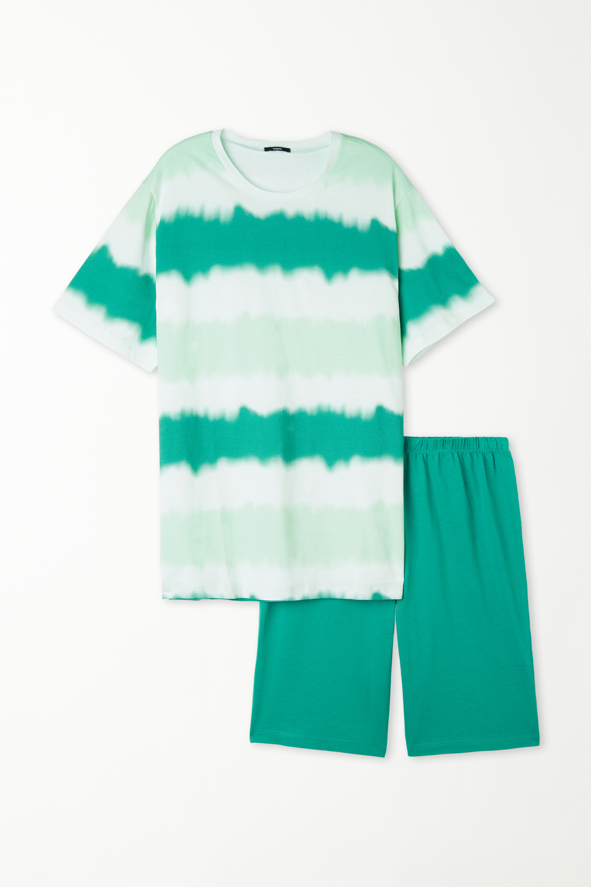 Short Sleeve Short Cotton Tie-Dye Print Pyjamas