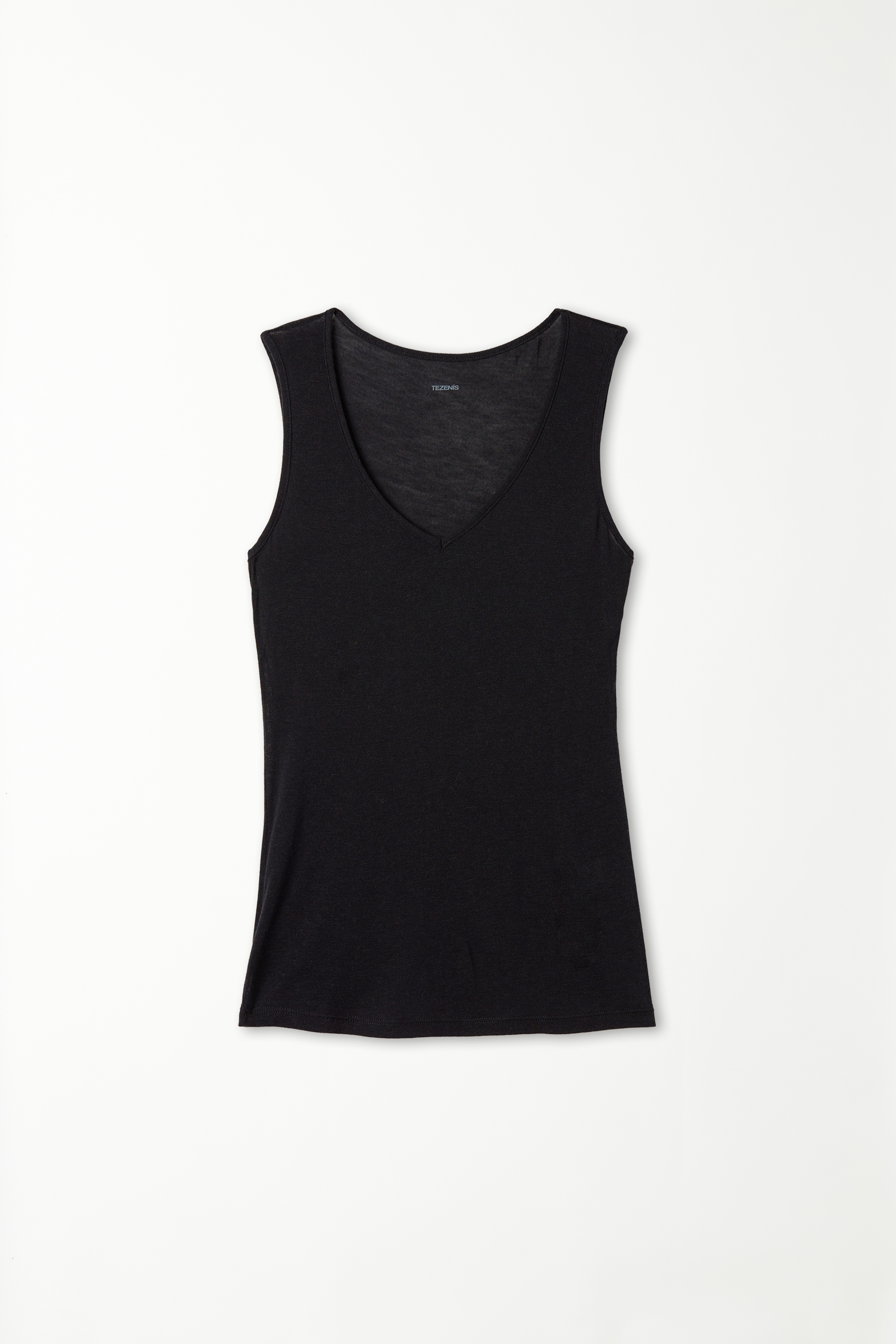 V-Neck Camisole in Viscose and Merino Wool