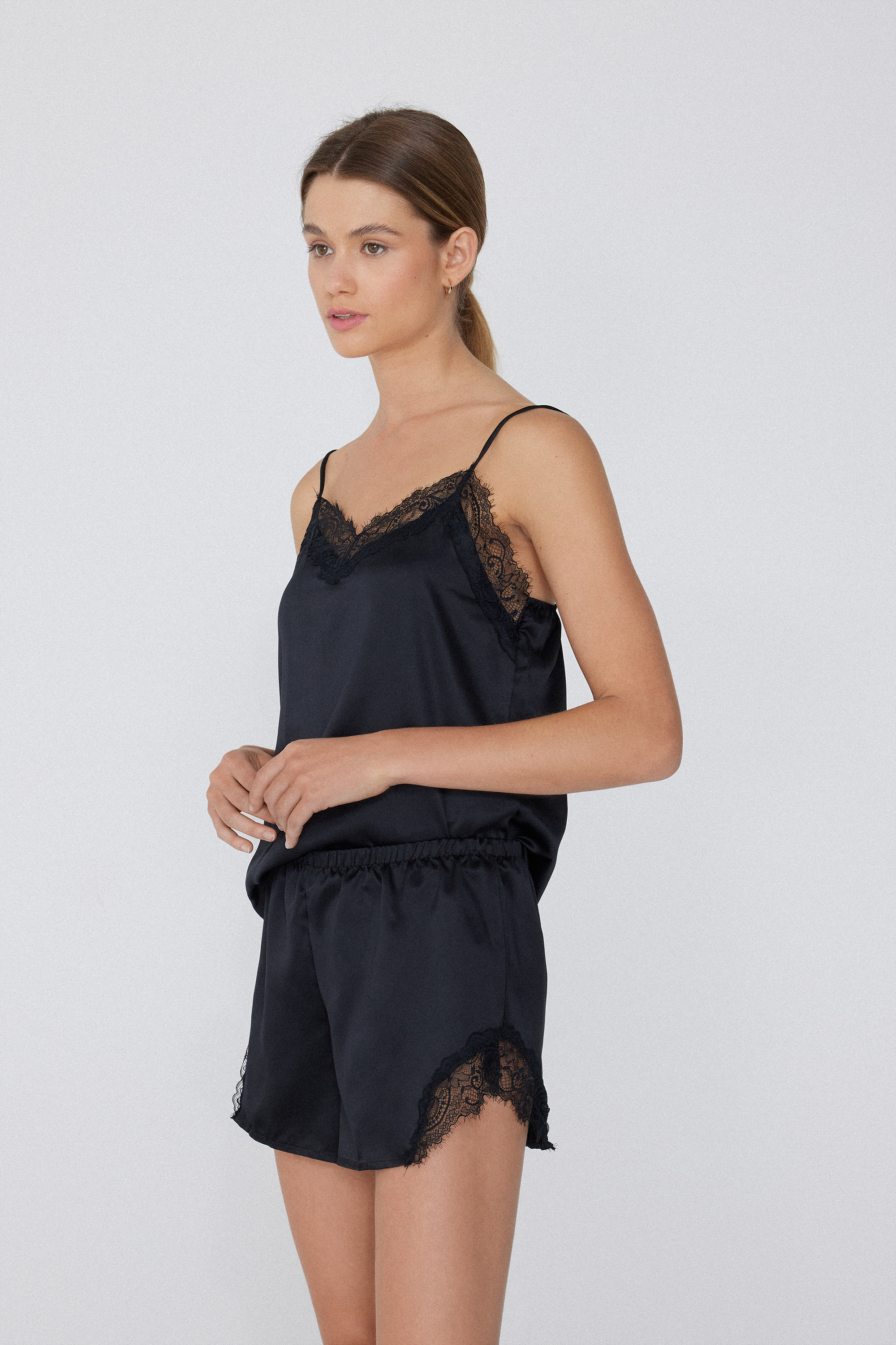 Satin and Lace Shorts