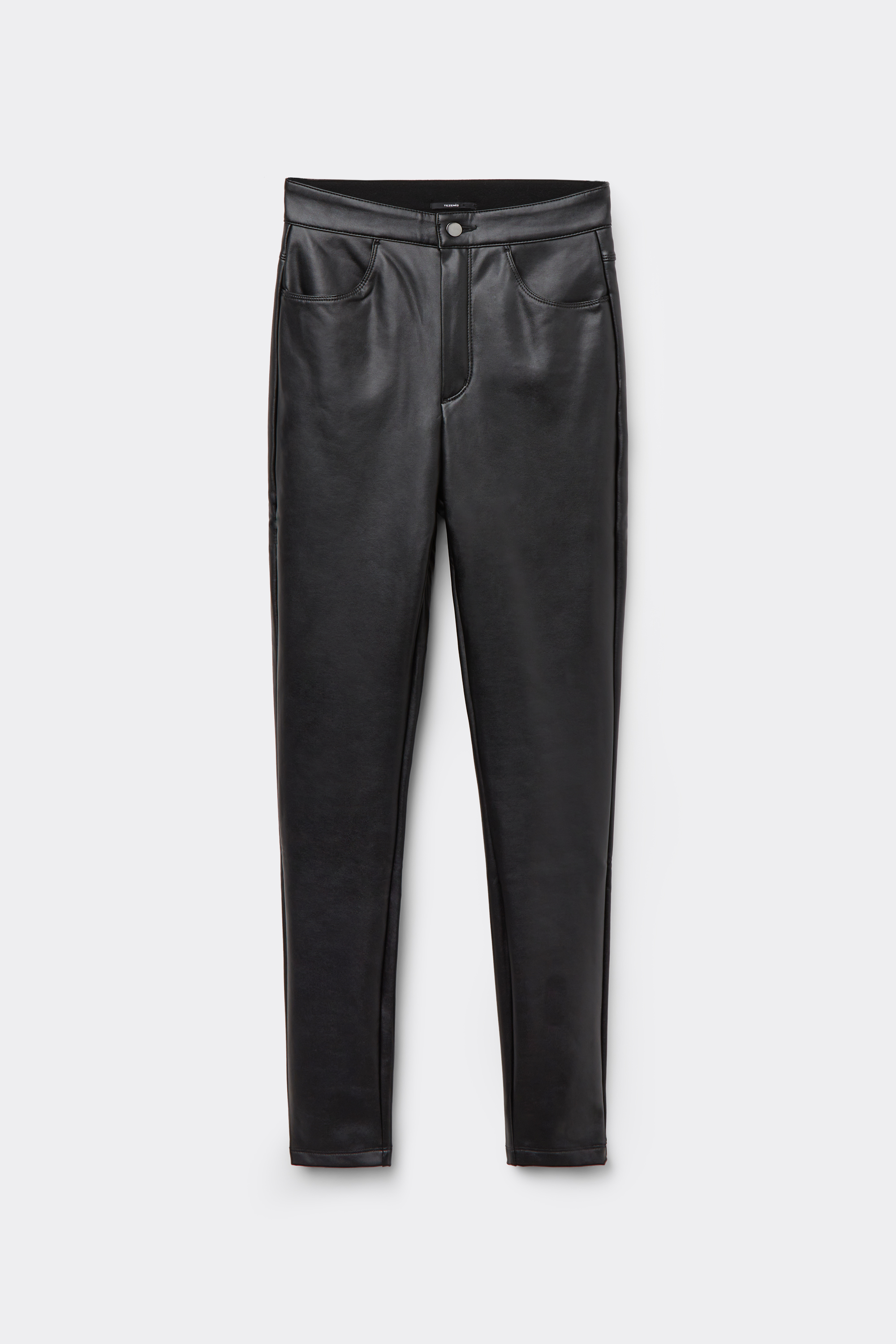 Leather-Effect Thermal Pants with Pockets
