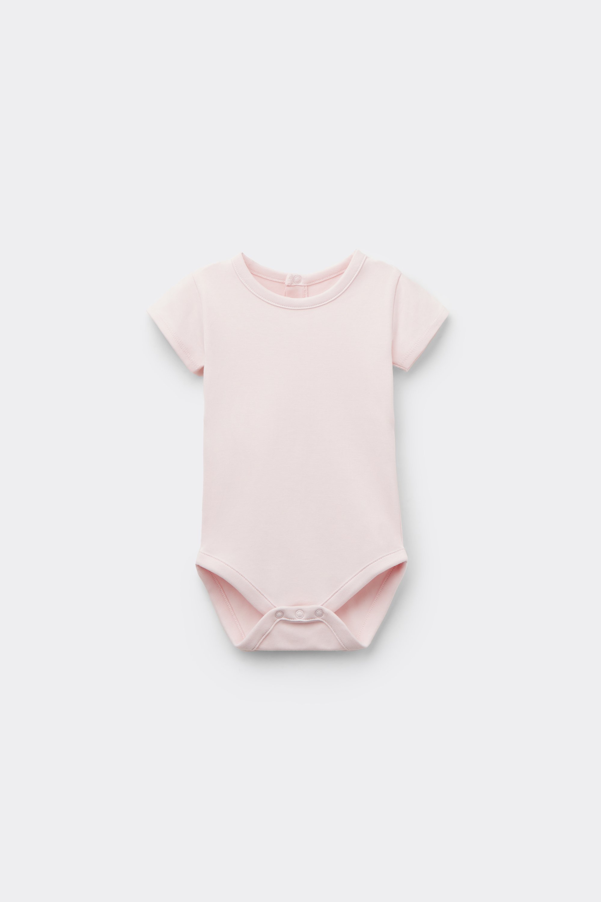 Baby Brushed Cotton Bodysuit with Short Sleeves