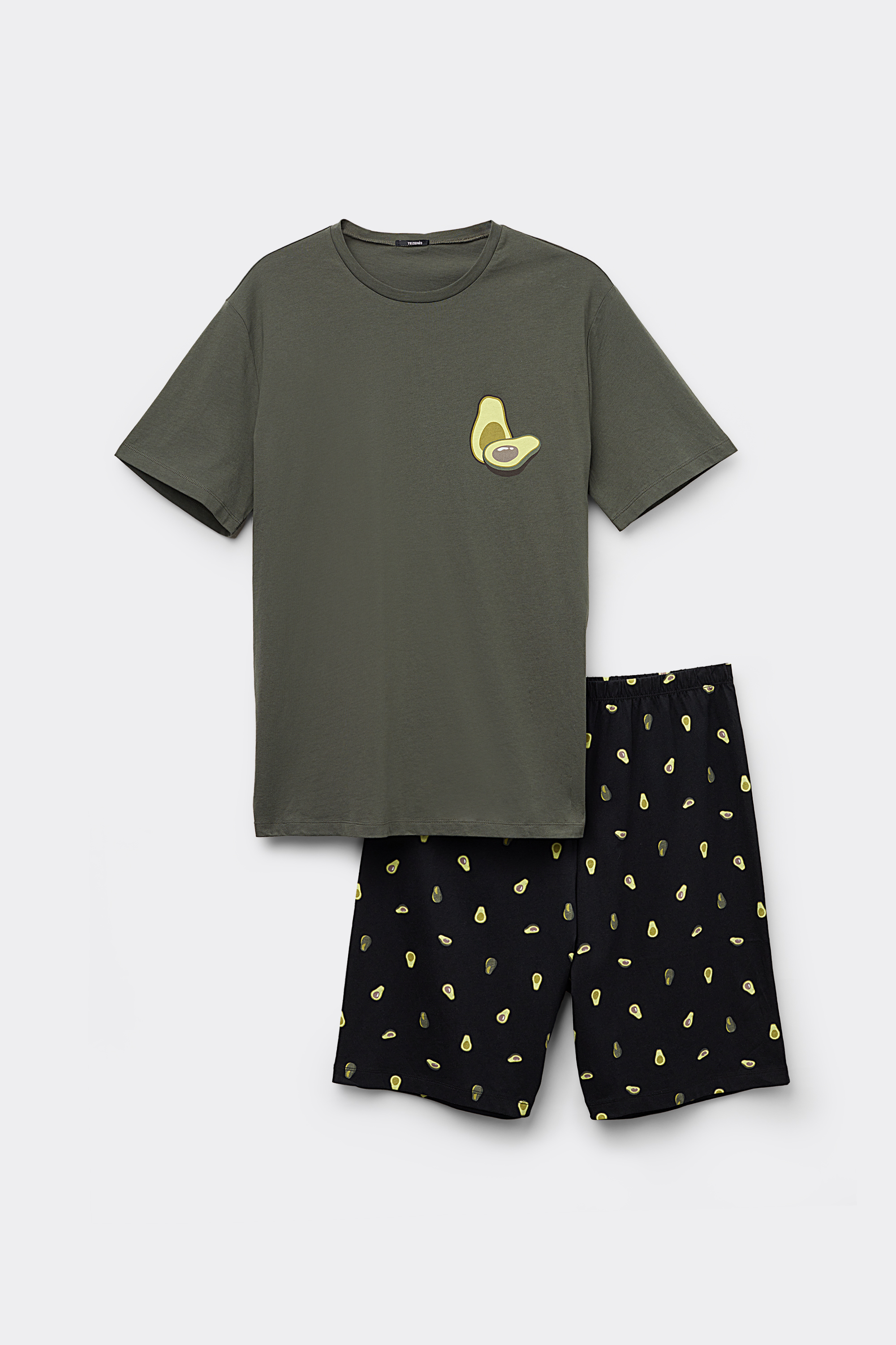 Short Cotton Avocado Print Pajamas