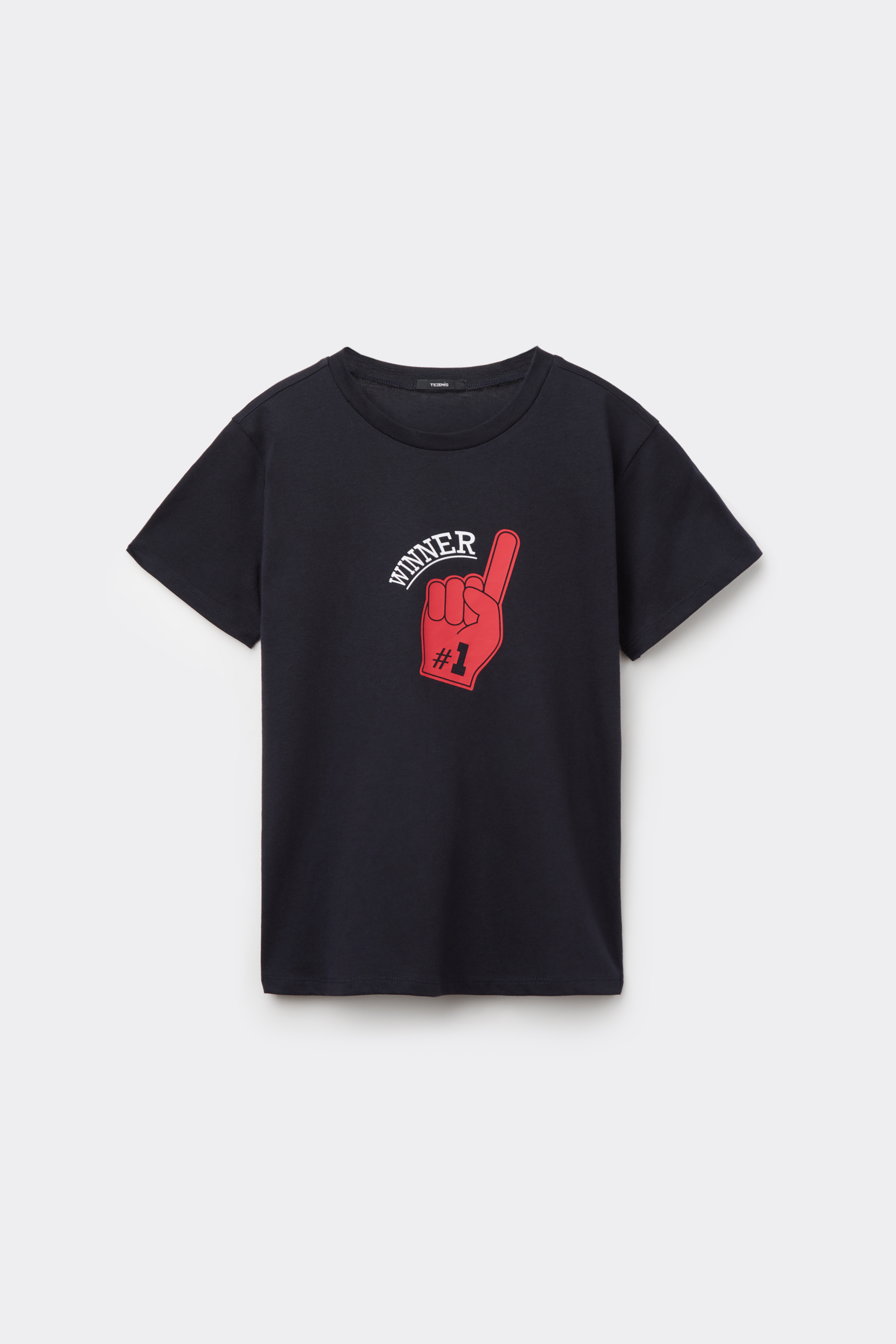 Camiseta con Cuello Redondo de Algodón con Estampado