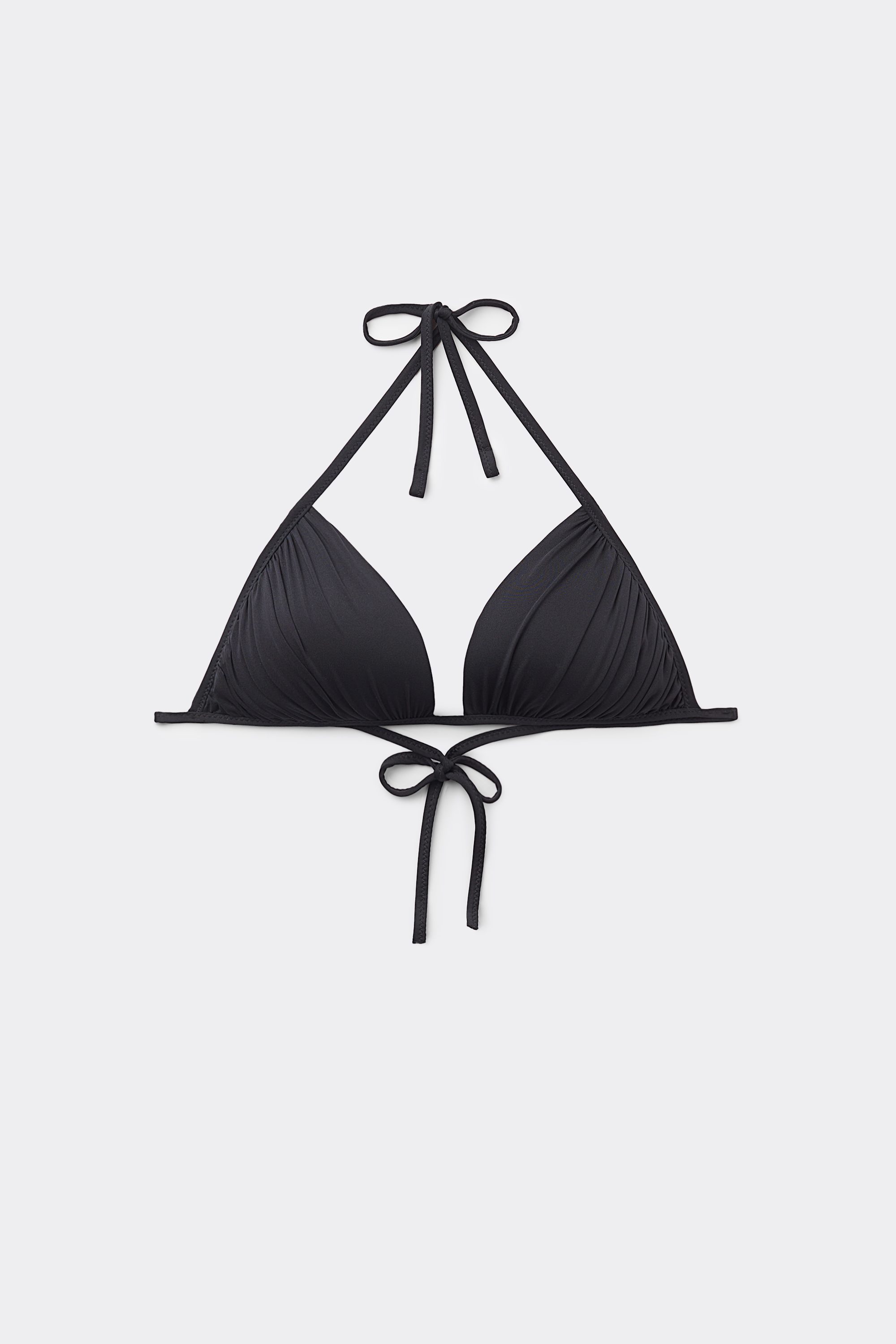 Triangel-Bikinioberteil mit abgestuften Cups und Raffung recycelt