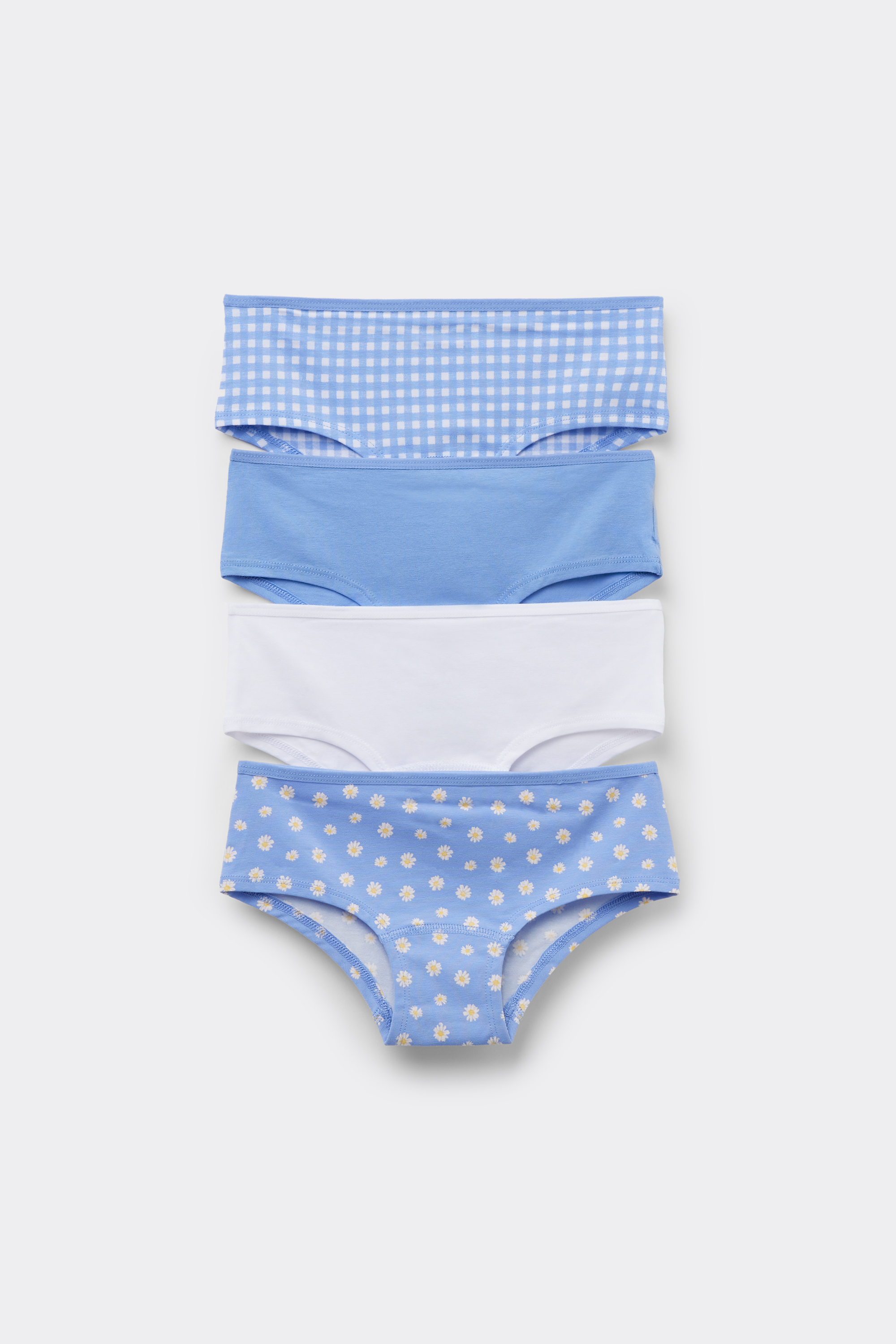 4 Pairs of Girls&rsquo; Printed Cotton Shorts