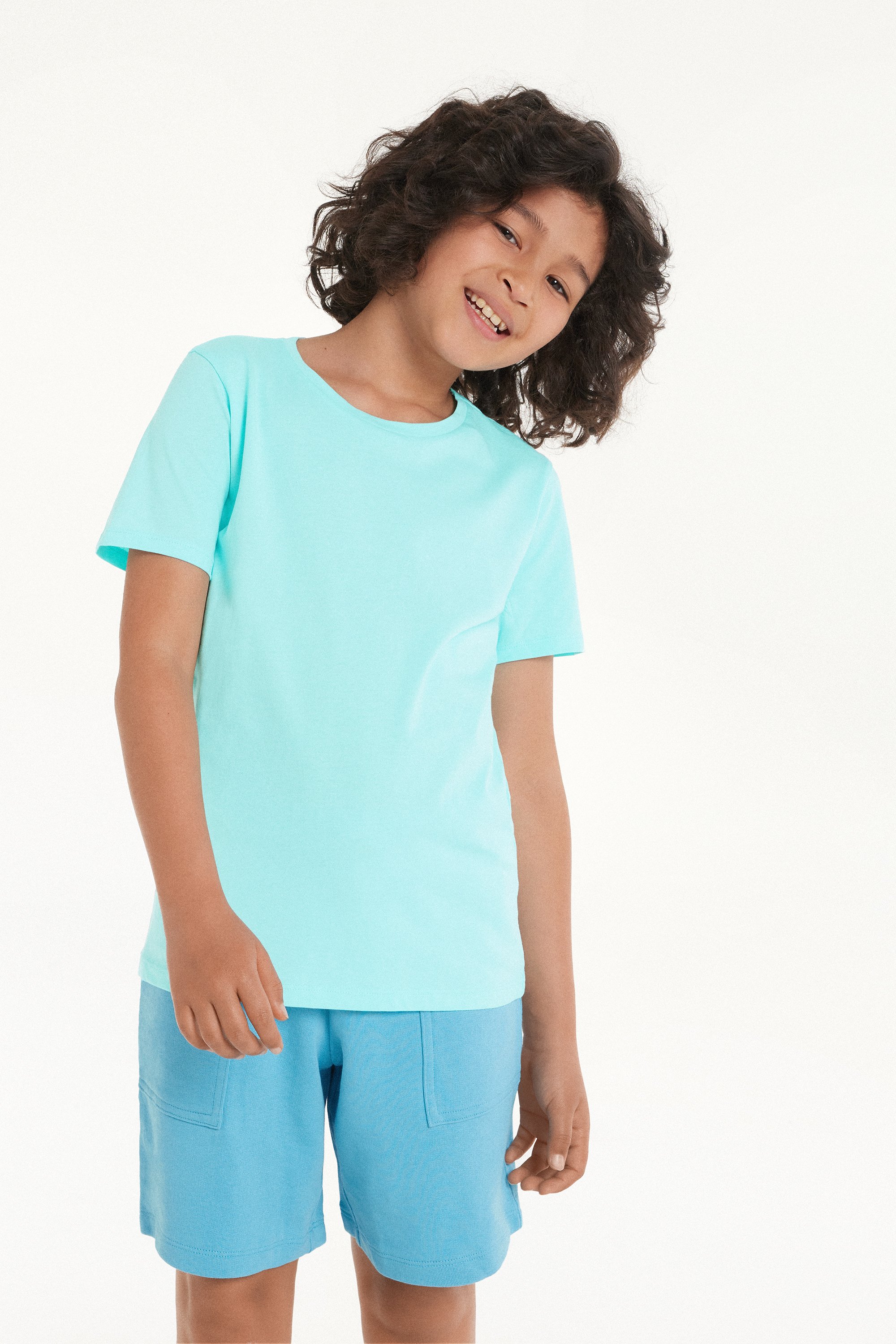 Unisex-Basic-Rundhalsshirt aus 100 % Baumwolle für Kinder
