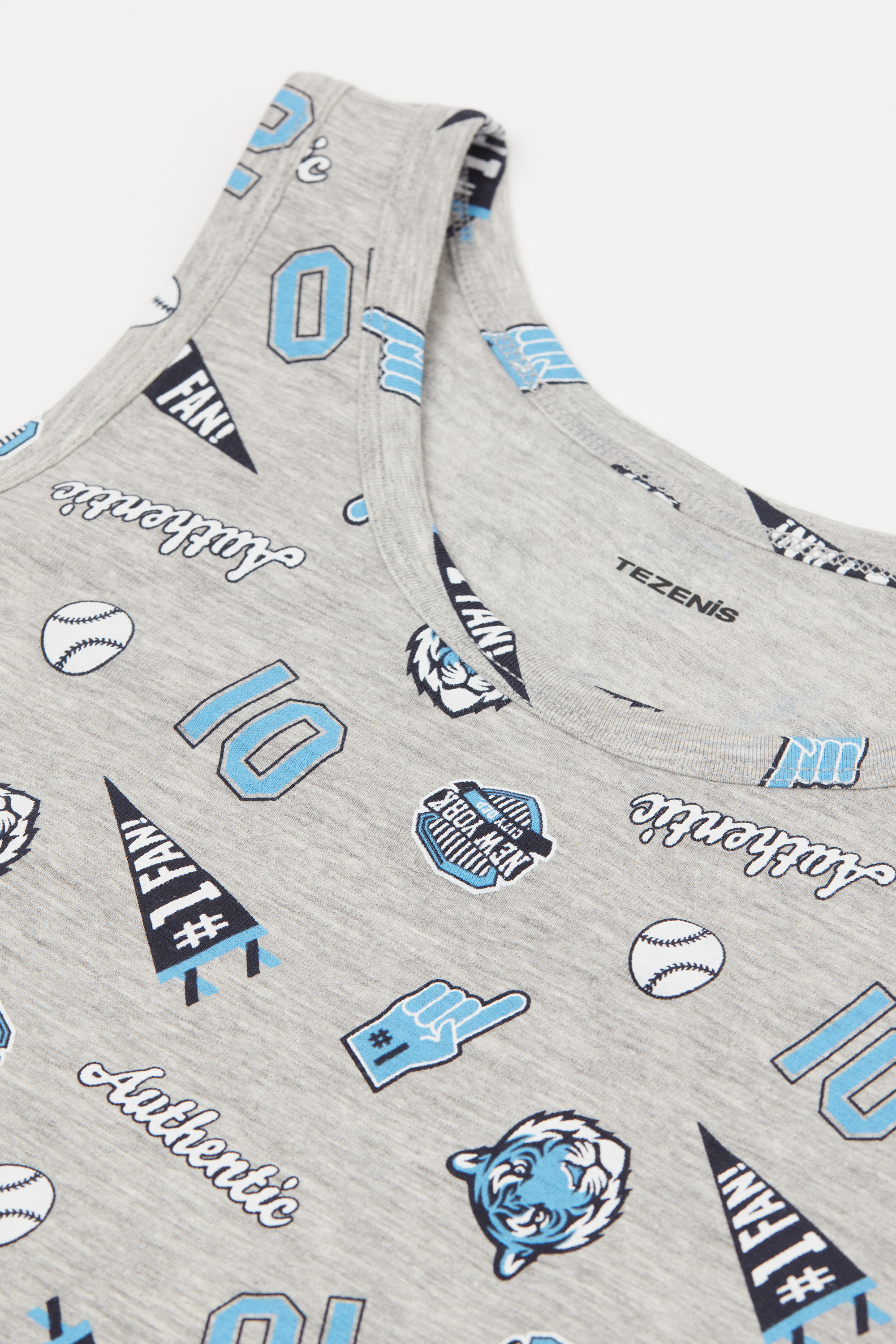 Canotta Spalla Larga Bambini in Cotone Stampato Unisex