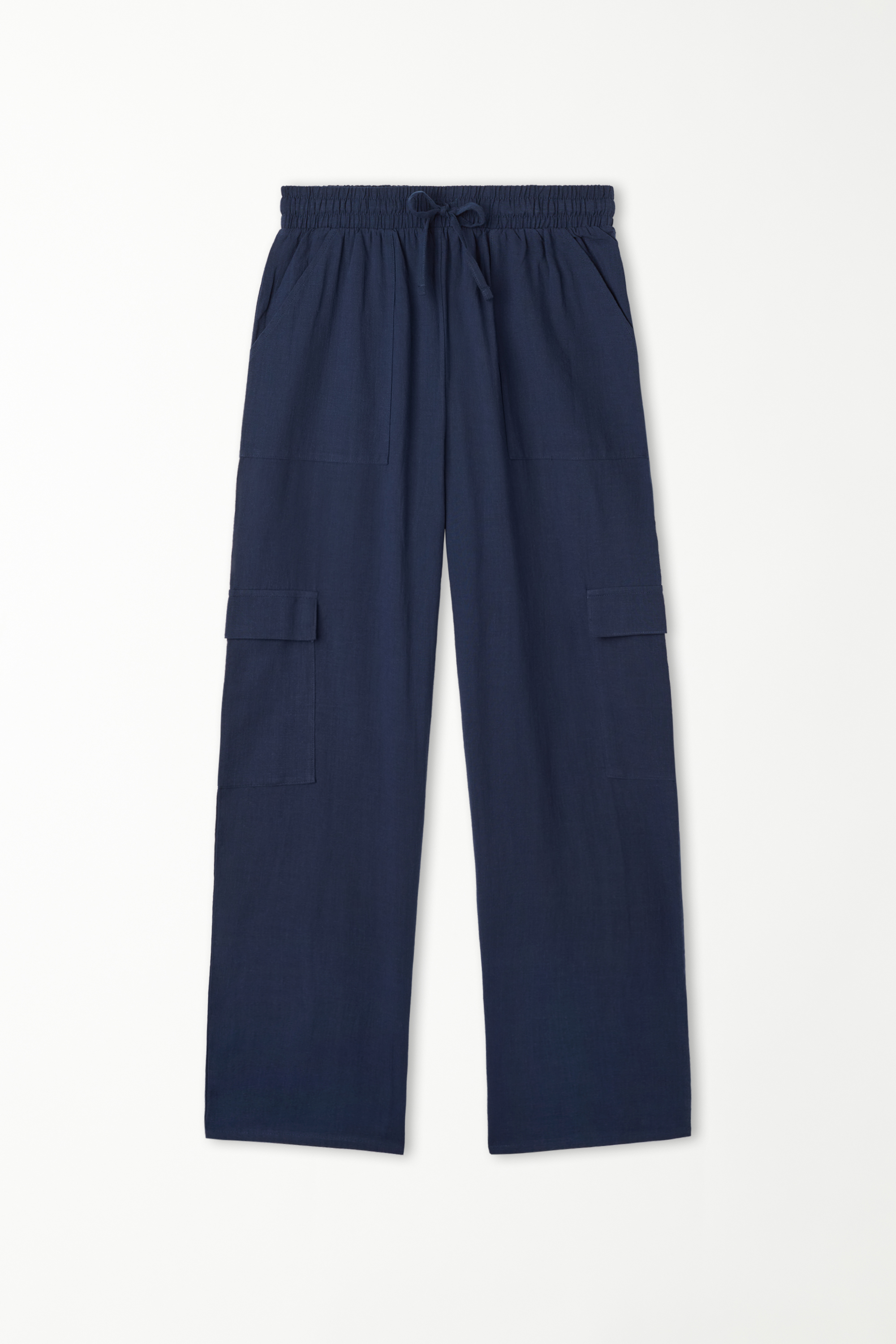 Pantaloni Lungi din Bumbac Super-Lejer 100% cu Buzunare Cargo