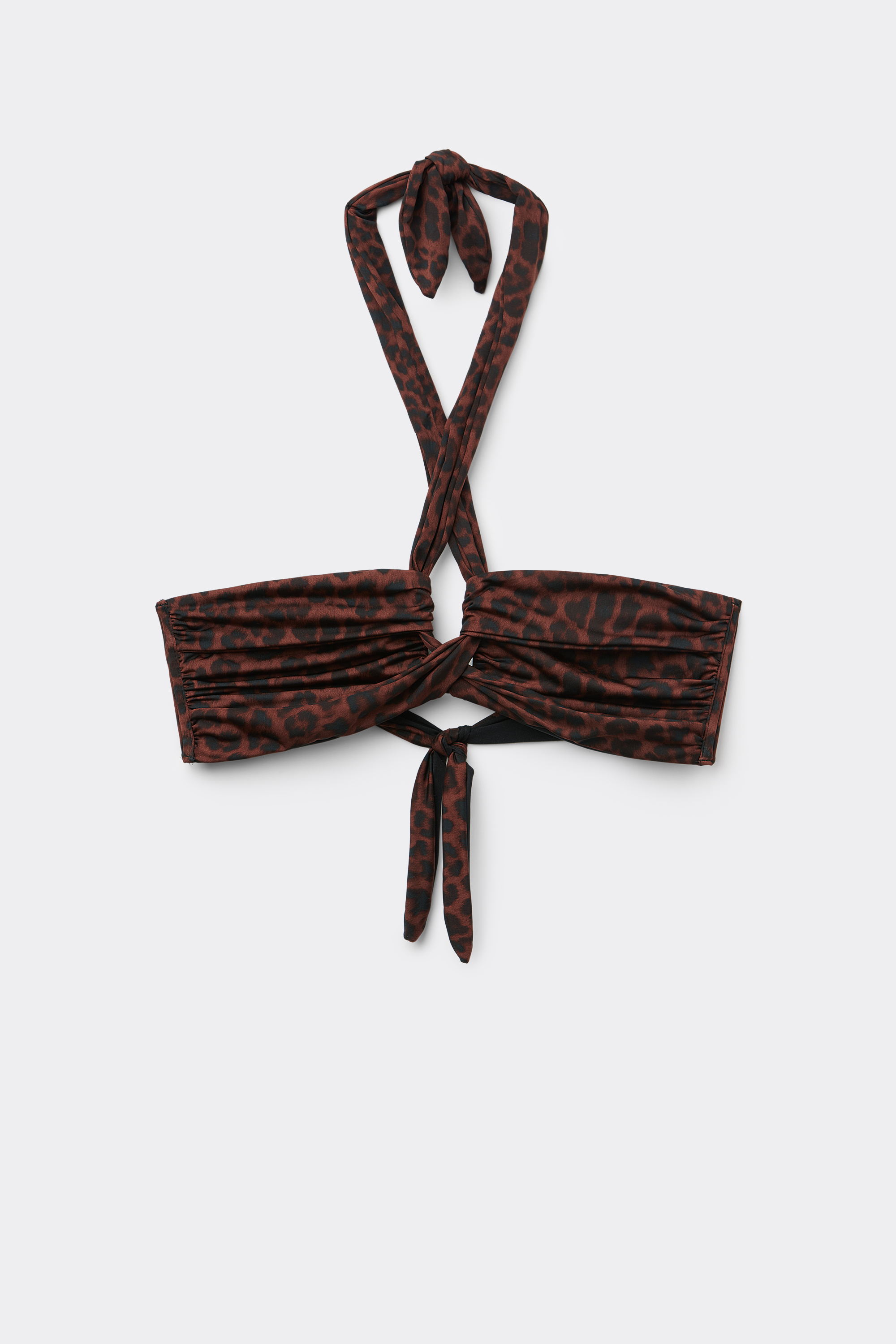 Top de Biquíni Brassière Não Almofadado Entrançados Savage Brown