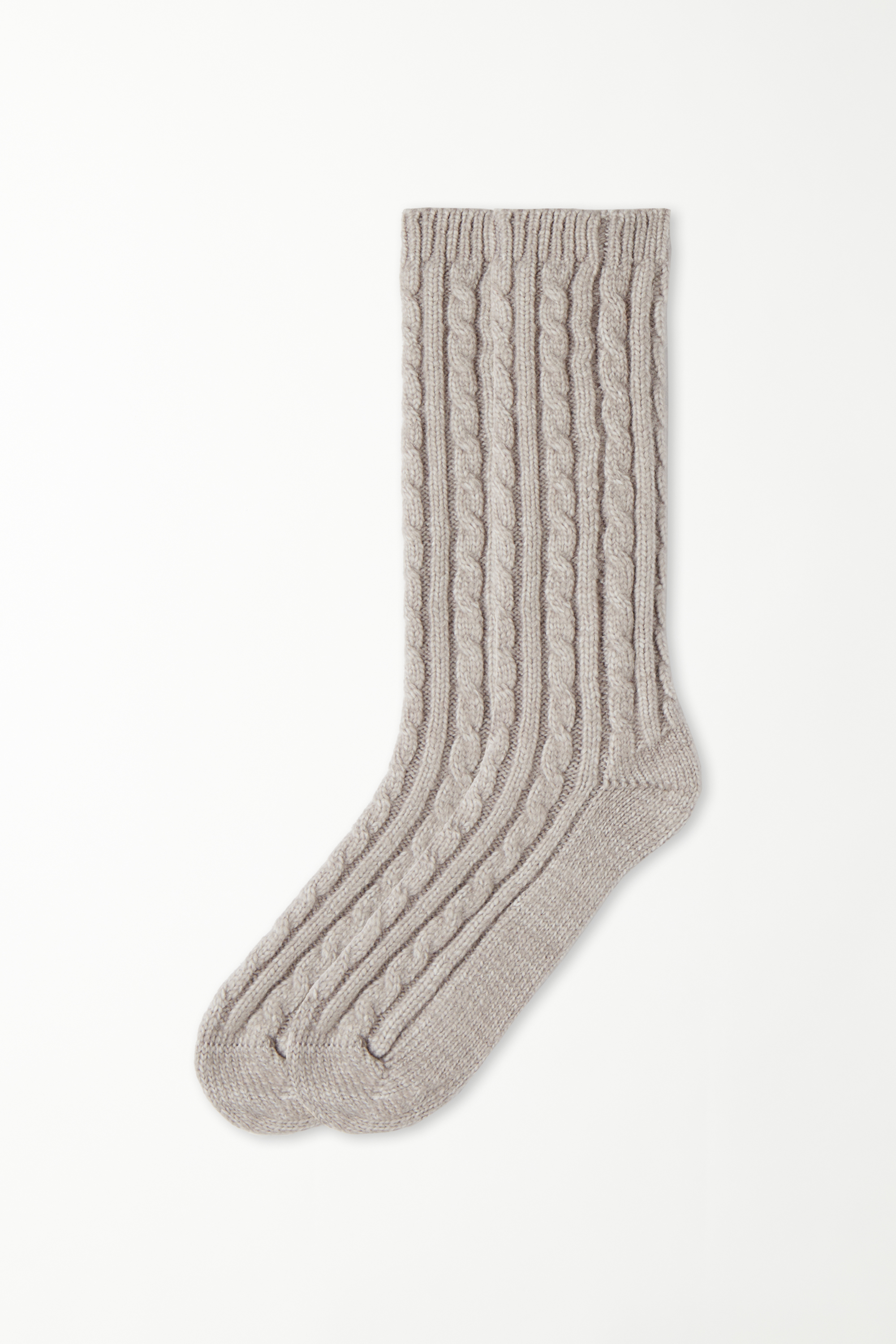 Heavy Cable Knit 3/4-Length Socks