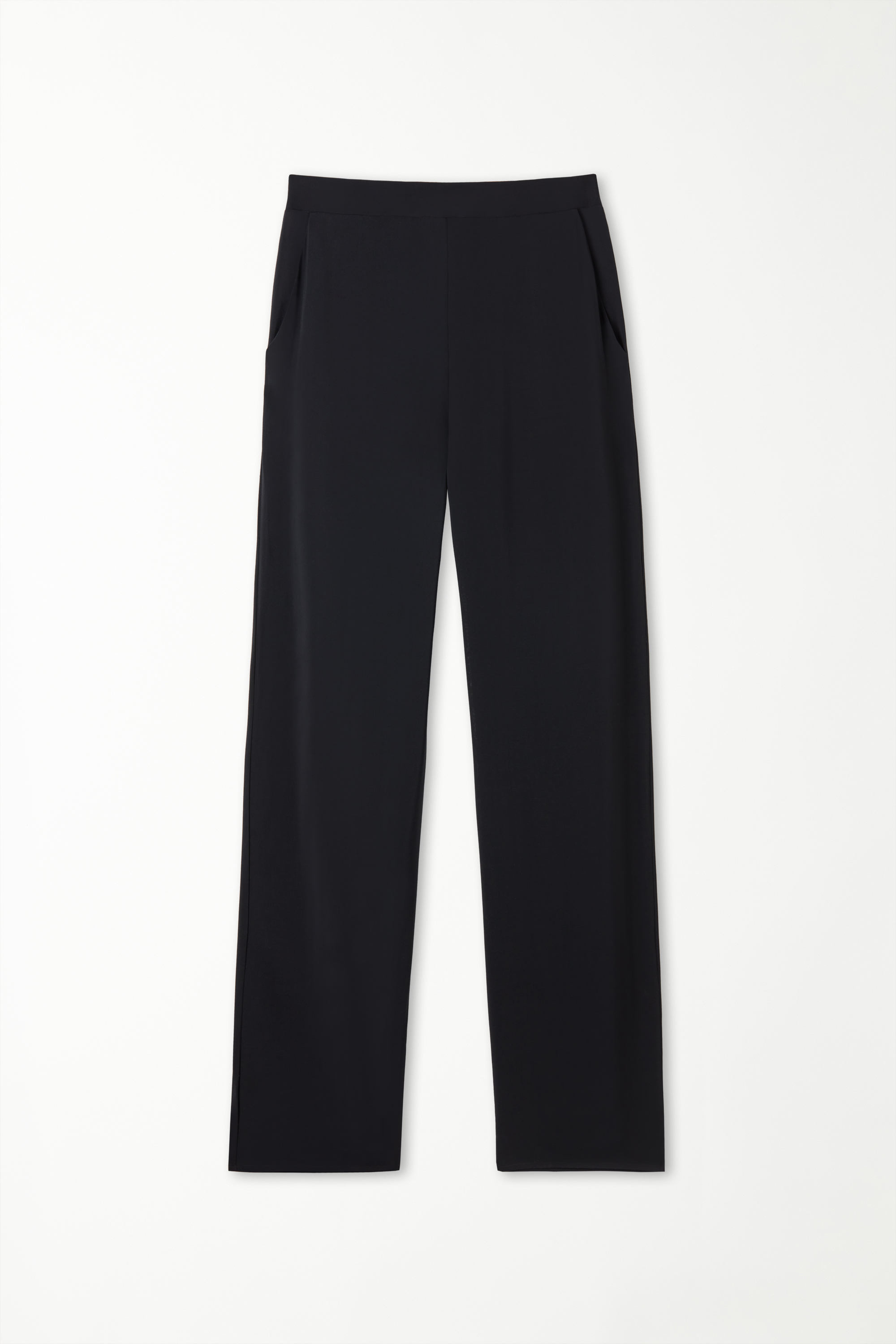 Straight-Leg Viscose Fabric Pants