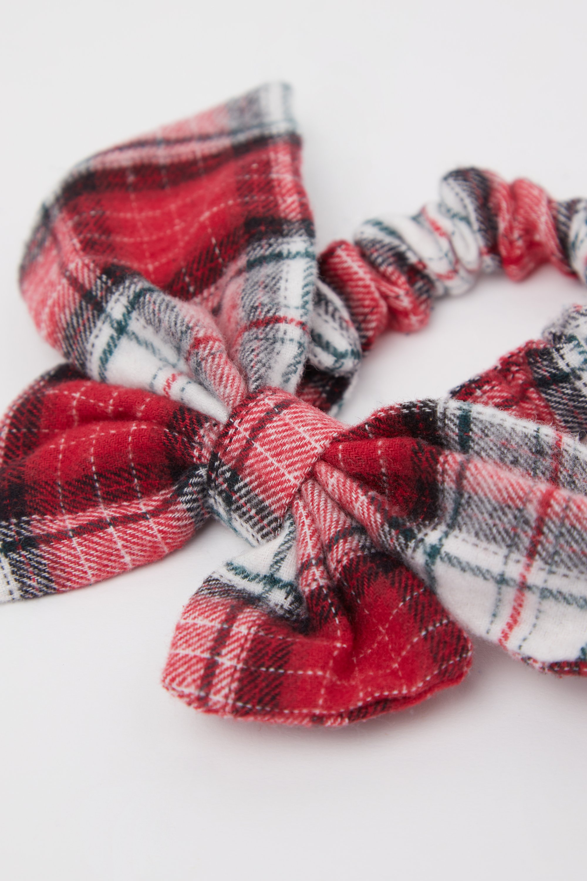 Tartan Flannel Hair Elastic with Bow