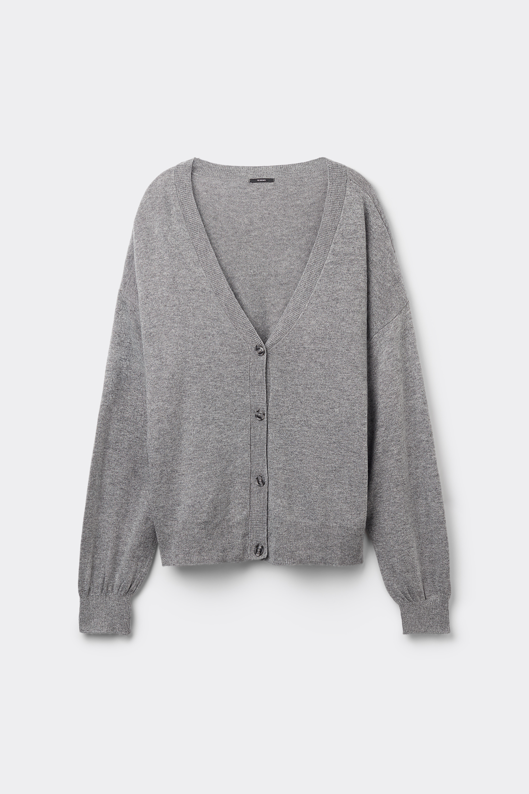 Long-Sleeved Wool Cardigan with Buttons