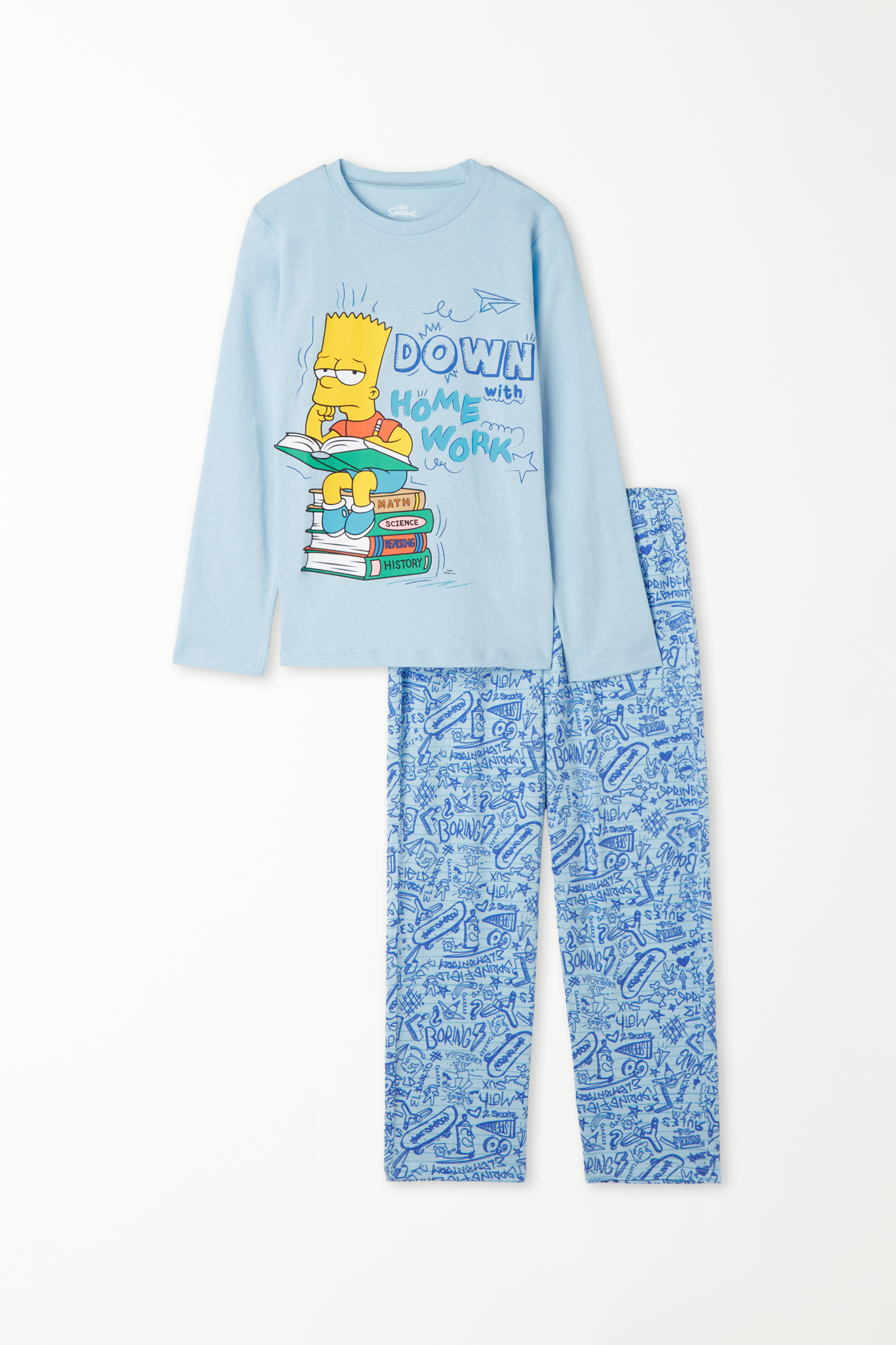 Langer Pyjama mit „The Simpsons“-Print