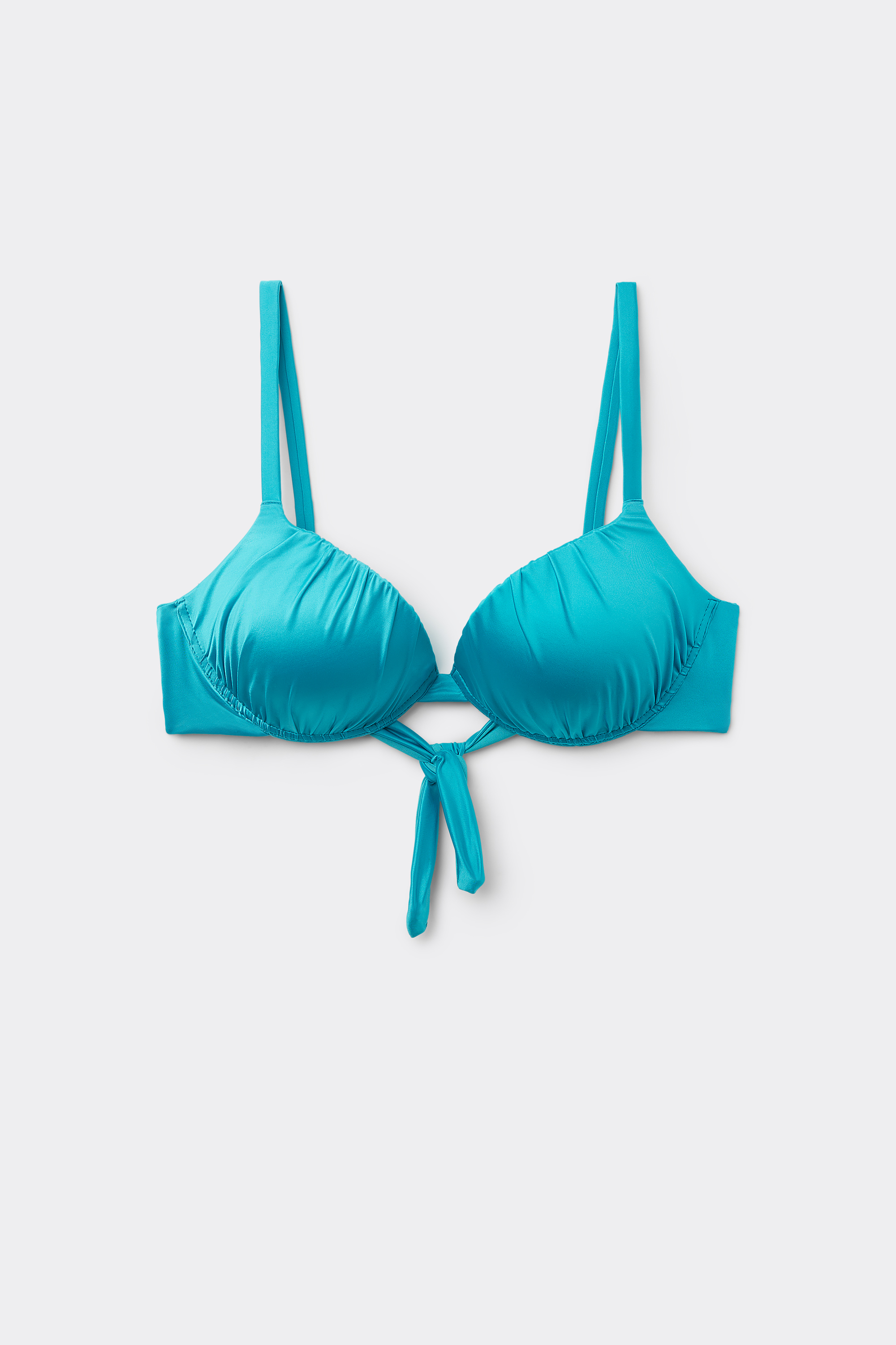 Shiny Glam Ruched Molded Push-Up Bikini Top