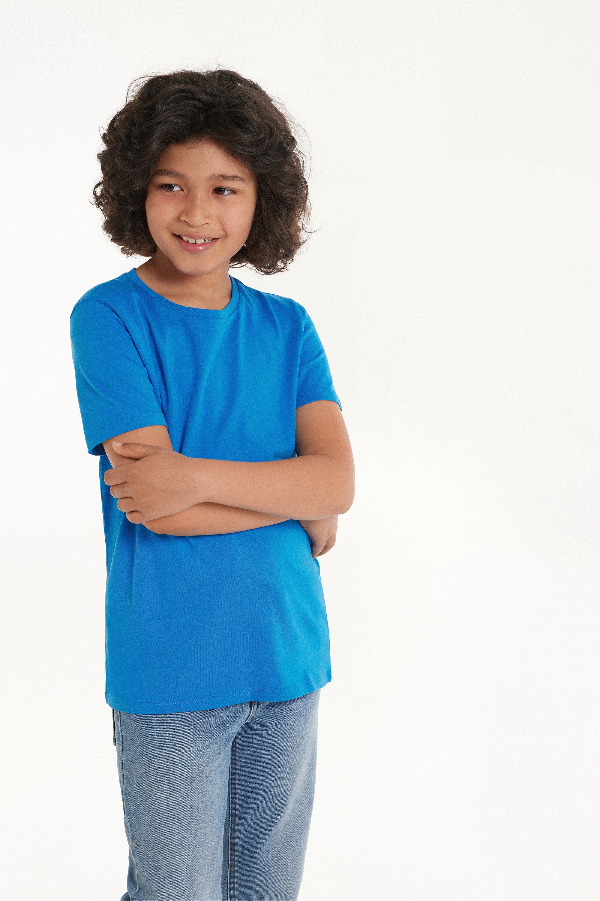 Unisex Kids’ 100% Cotton Basic T-shirt with Rounded Neck