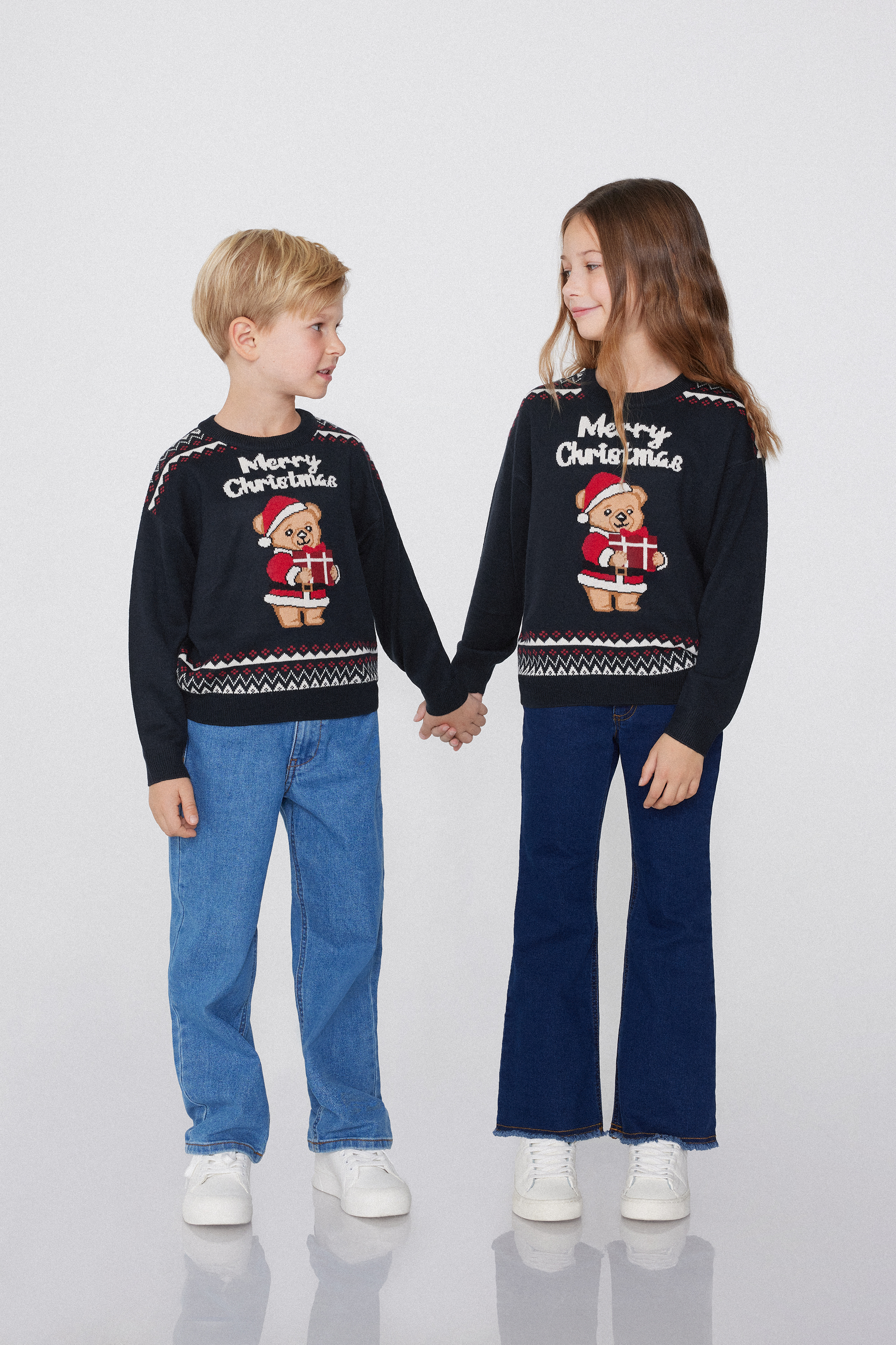 Kids’ Unisex Rounded Neck Sweater with Christmas Print